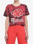 Naruto Shippuden Akatsuki Red & Black Tie-Dye Girls Crop T-Shirt, MULTI, hi-res
