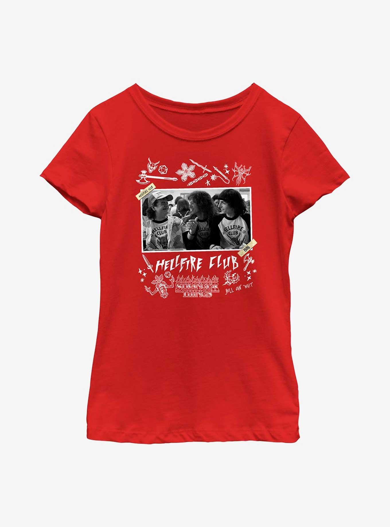 Stranger Things Hellfire Club Scrapbook Youth Girls T-Shirt, , hi-res
