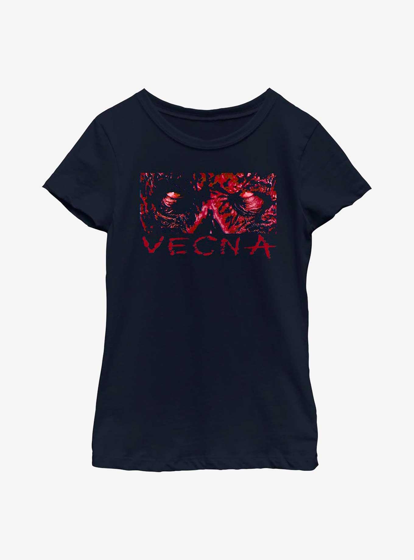 Stranger Things Vecna Eyes Youth Girls T-Shirt, NAVY, hi-res