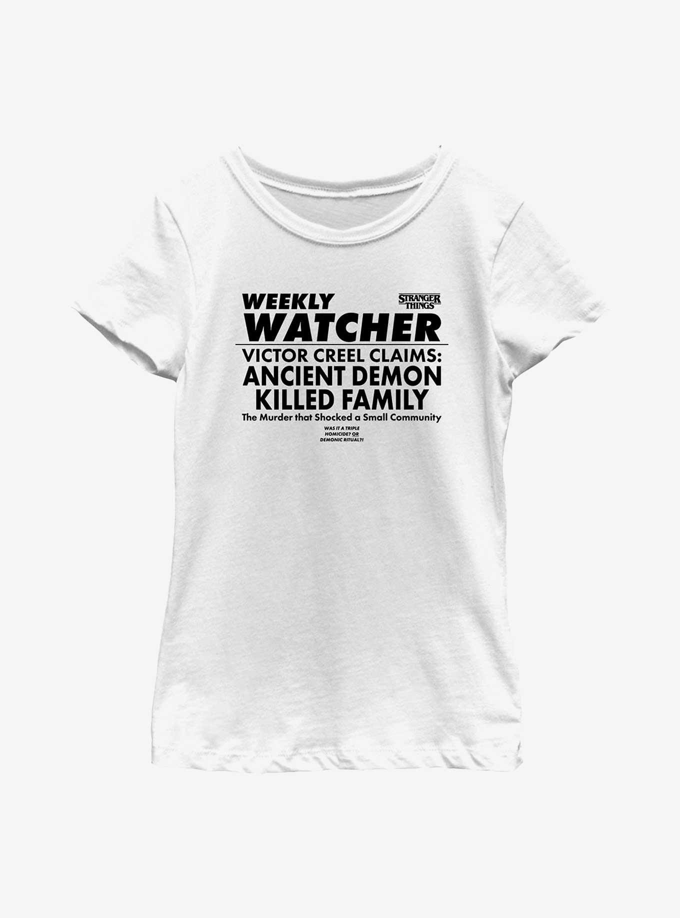 Stranger Things Weekly Watcher Youth Girls T-Shirt, , hi-res