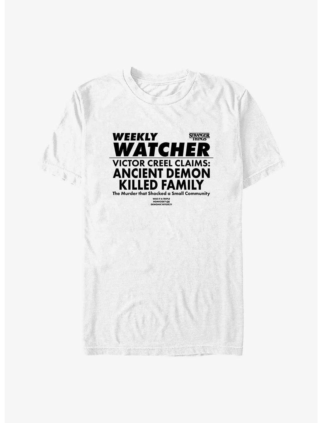 Stranger Things Weekly Watcher T-Shirt, WHITE, hi-res