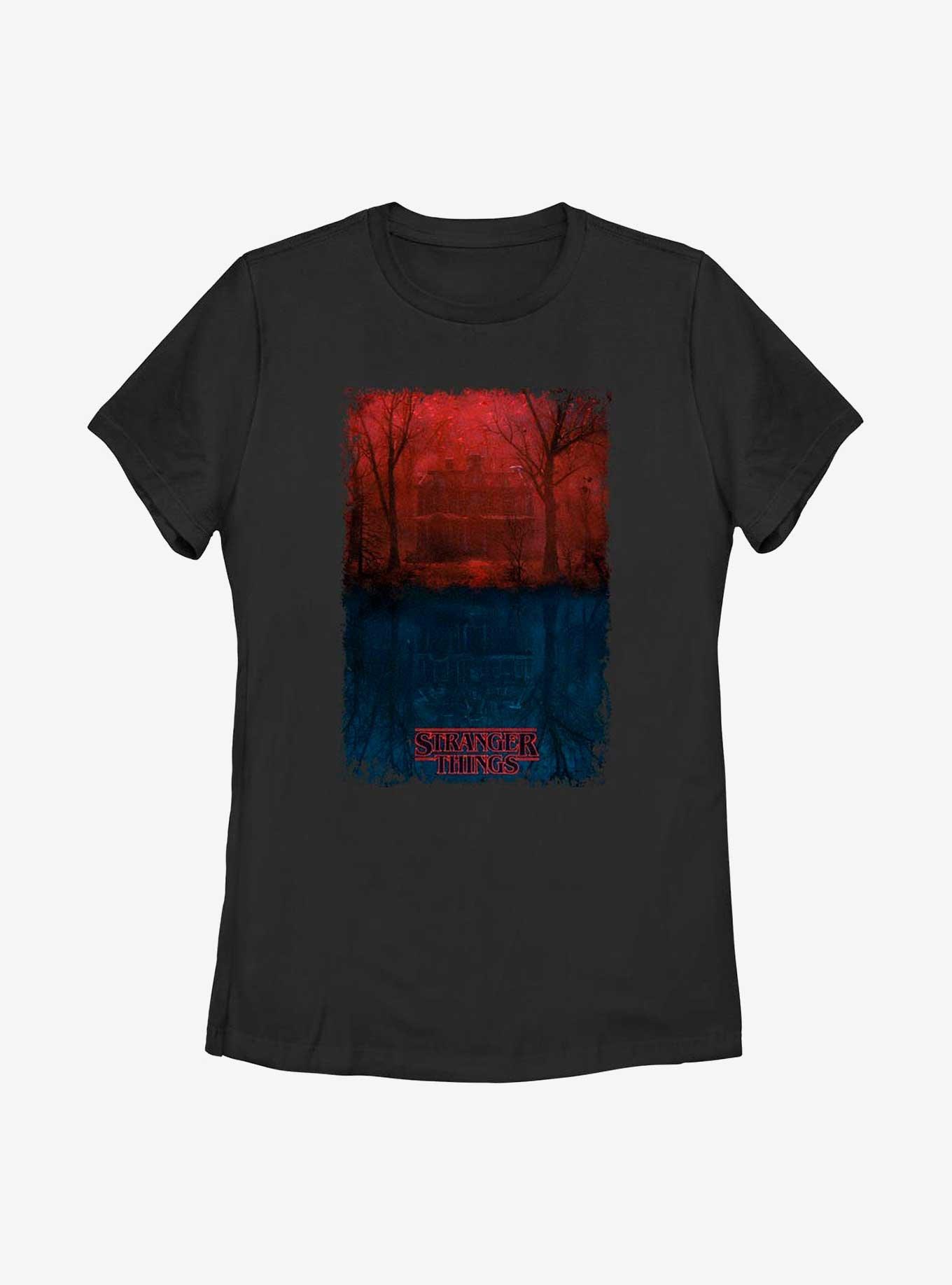 Stranger Things Creel House Upside Down Womens T-Shirt, BLACK, hi-res