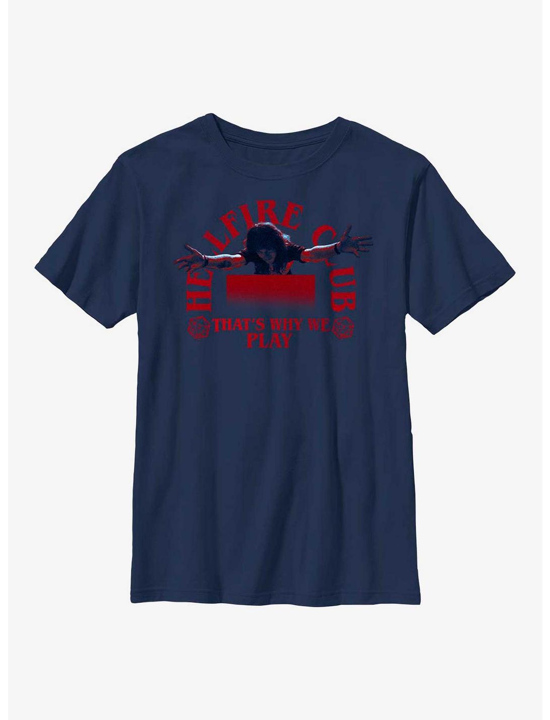 Stranger Things Hellfire Club That's Why We Play Youth T-Shirt, NAVY, hi-res