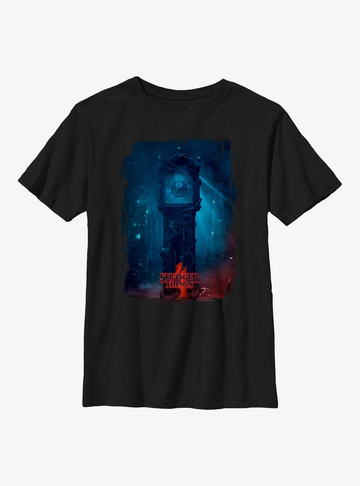 Stranger Things Vecna Clock Poster Youth T-Shirt, BLACK, hi-res