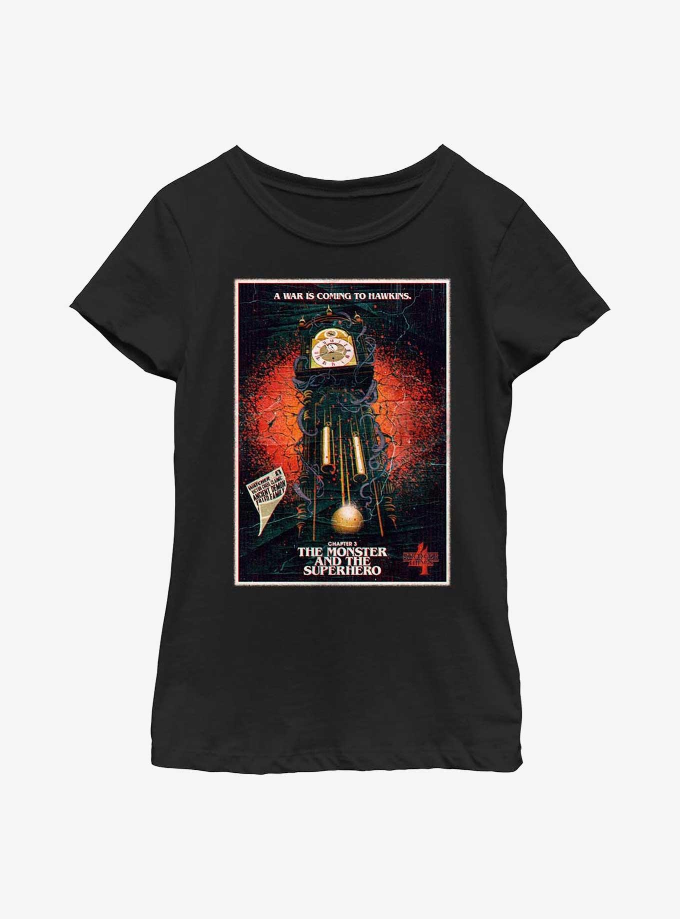 Stranger Things X Butcher Billy The Monster And The Superhero Youth Girls T-Shirt, BLACK, hi-res