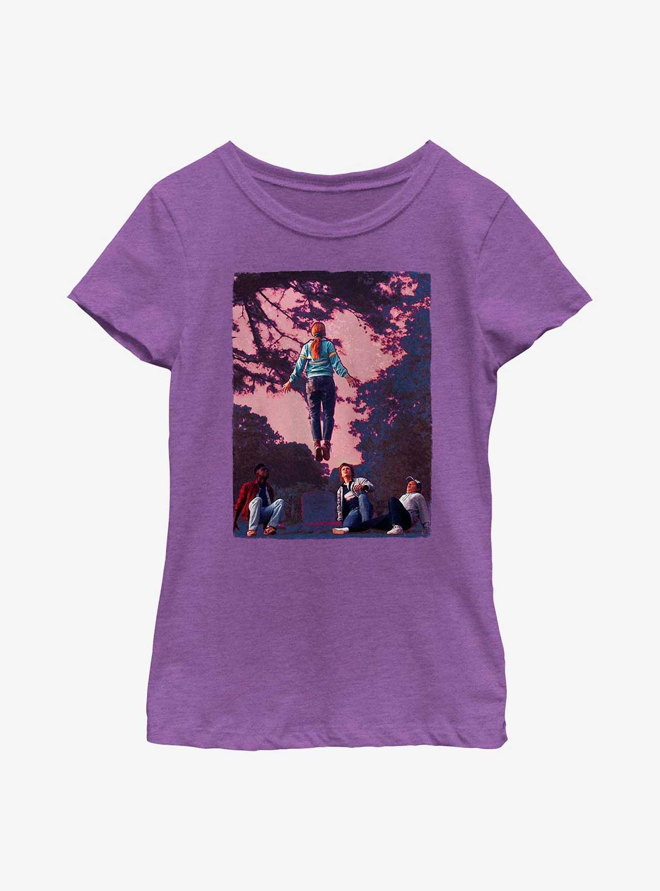 Stranger Things Floating Max Youth Girls T-Shirt, PURPLE BERRY, hi-res