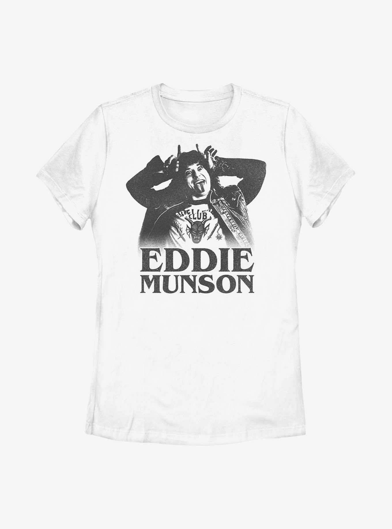 Stranger Things Eddie Munson Horns Womens T-Shirt, WHITE, hi-res