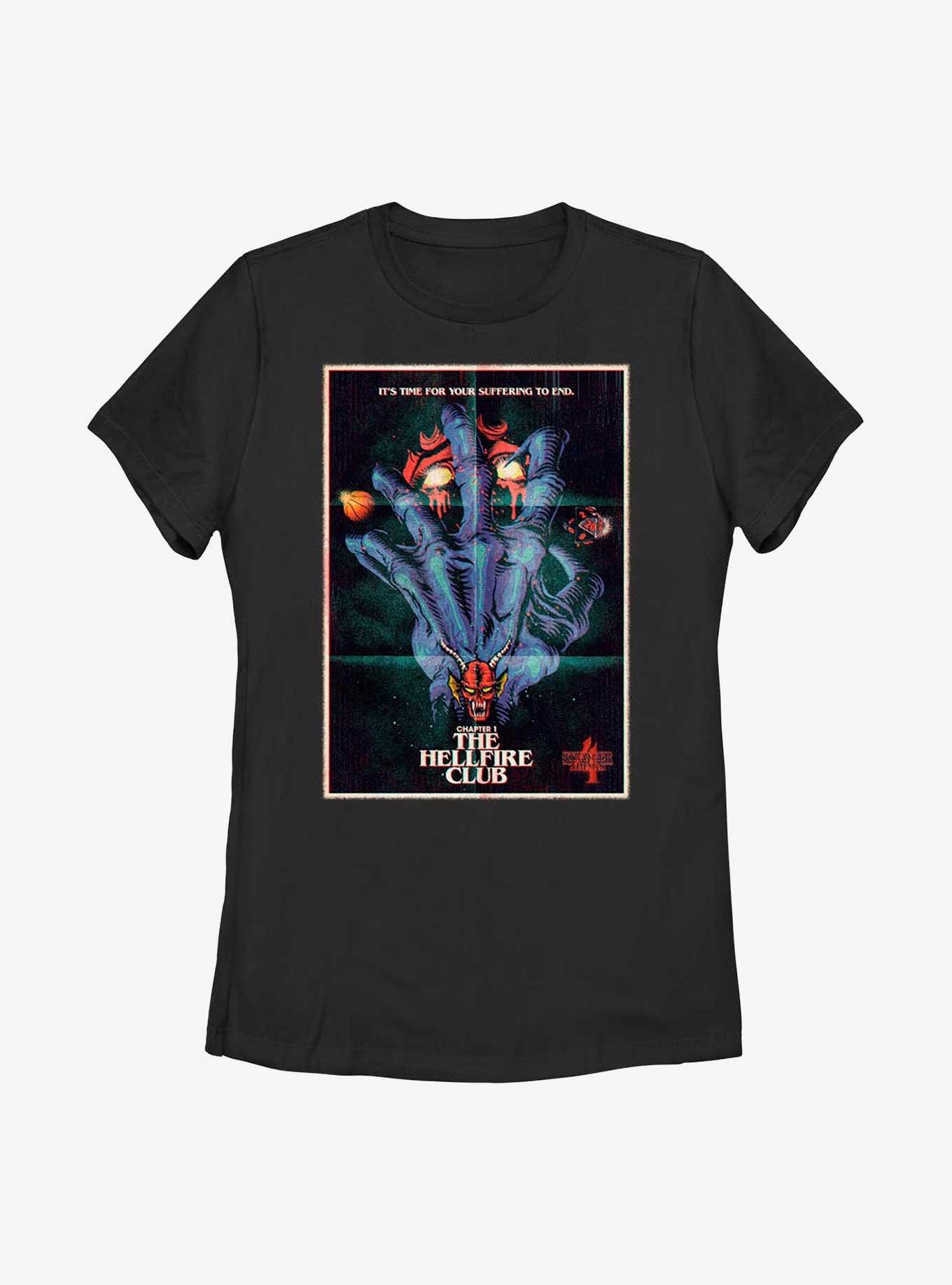 Stranger Things X Butcher Billy The Hellfire Club Womens T-Shirt, BLACK, hi-res