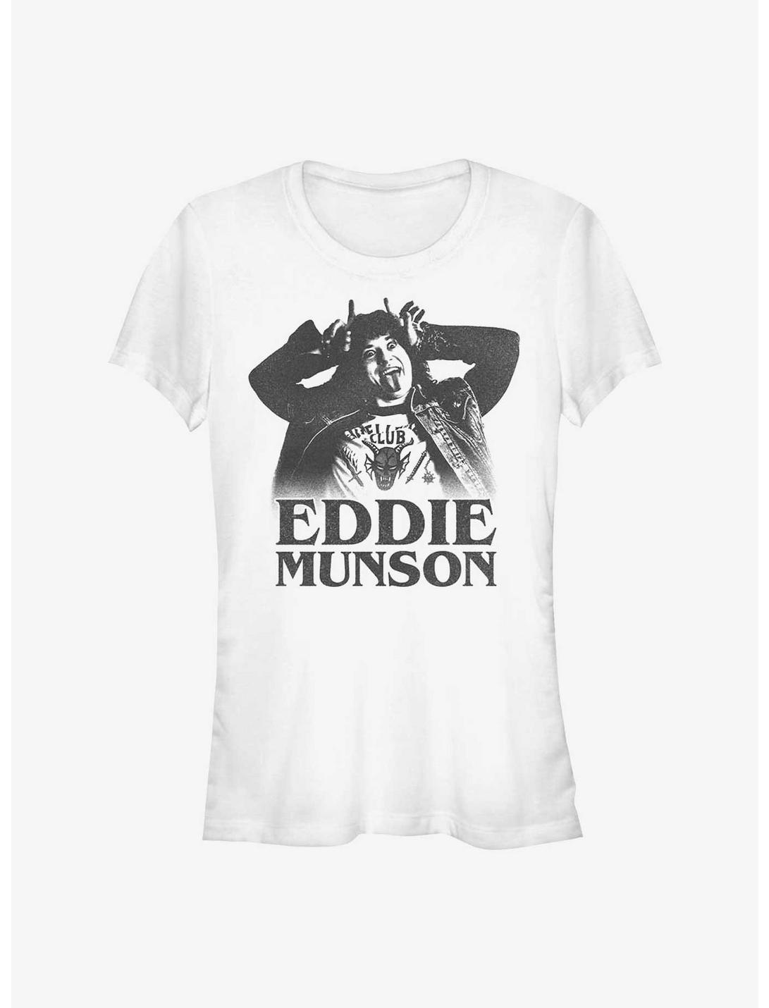 Stranger Things Eddie Munson Horns Girls T-Shirt, WHITE, hi-res
