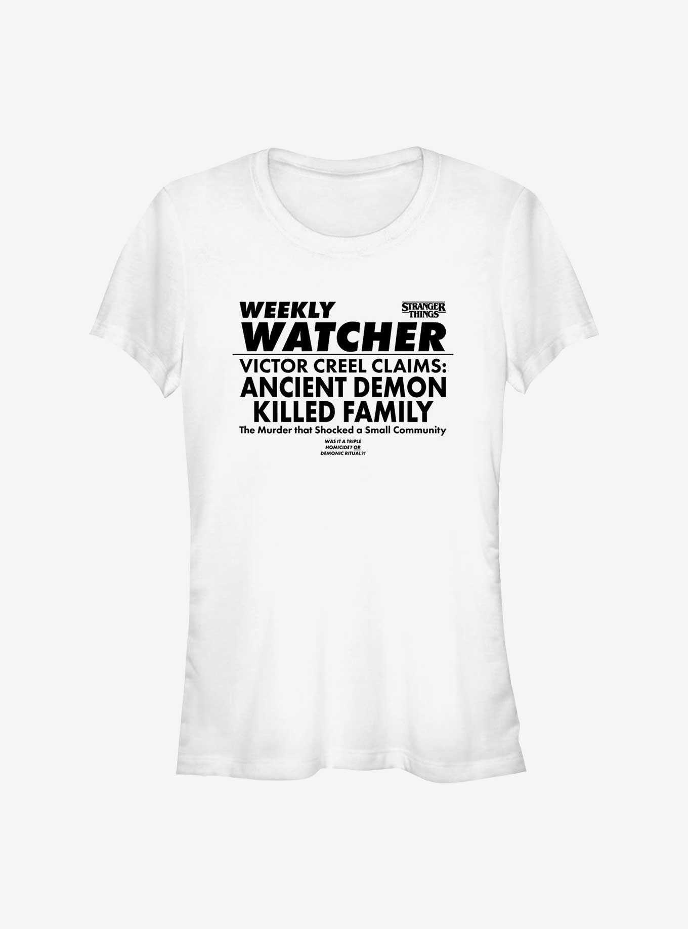 Stranger Things Weekly Watcher Victor Creel Girls T-Shirt, , hi-res