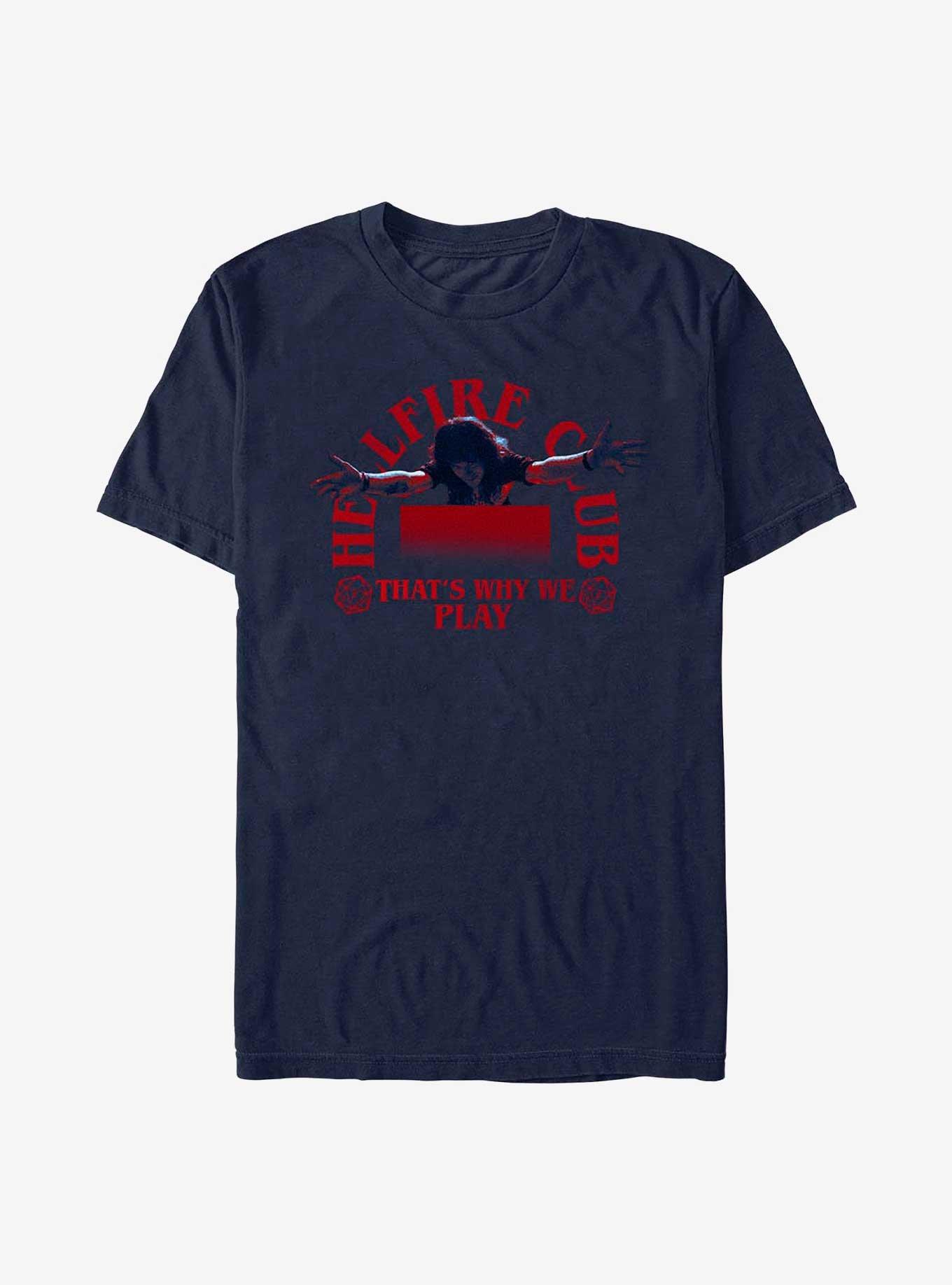 Stranger Things Hellfire Club That's Why We Play T-Shirt, NAVY, hi-res
