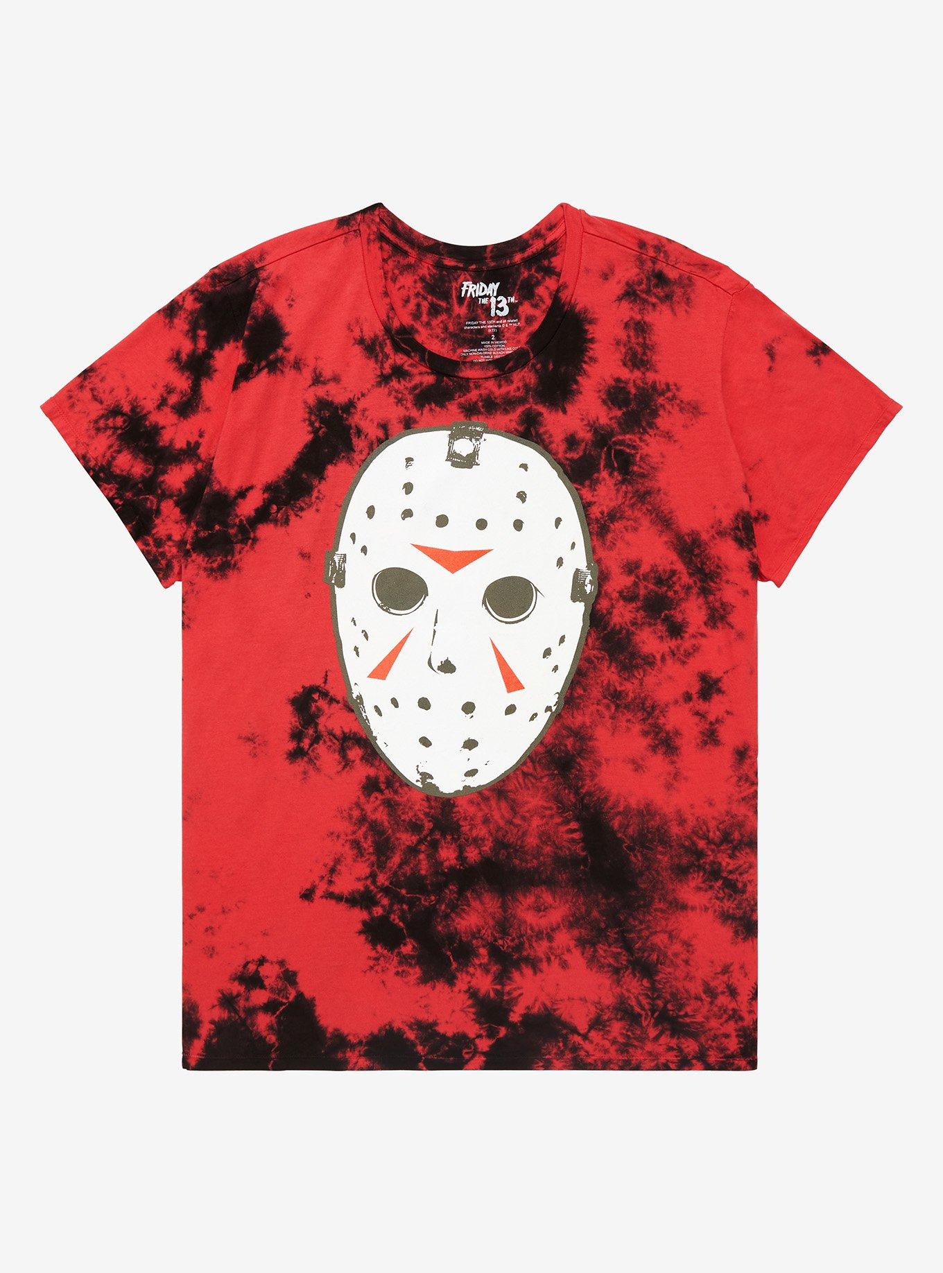 Friday The 13th Mask Tie-Dye Boyfriend Fit Girls T-Shirt Plus Size, , hi-res