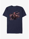 Marvel Thor: Love And Thunder Stripe Art Mighty Thor T-Shirt, NAVY, hi-res