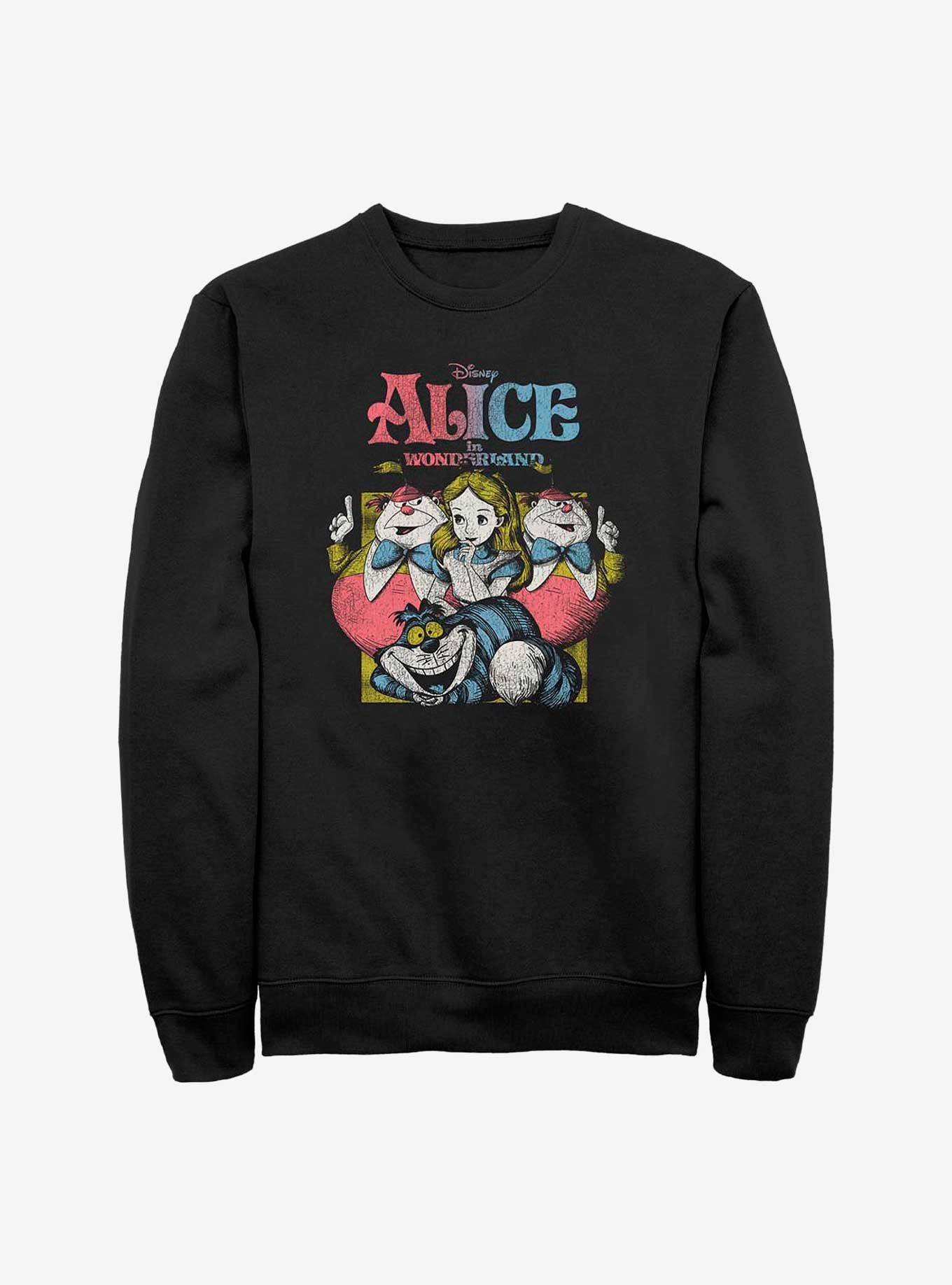 Disney Alice in Wonderland Vintage Alice Sweatshirt, BLACK, hi-res