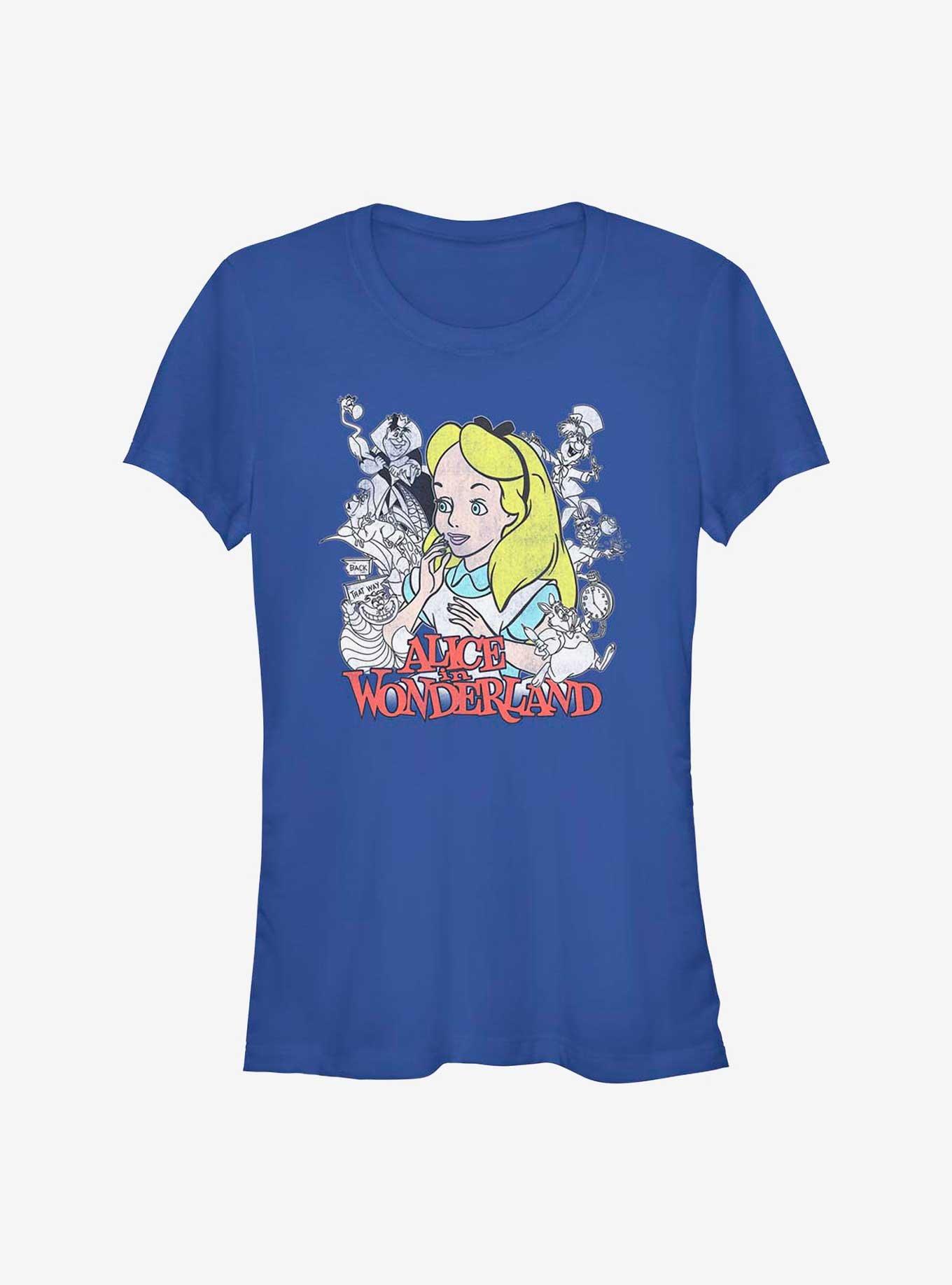 Disney Alice in Wonderland Group Girls T-Shirt, ROYAL, hi-res