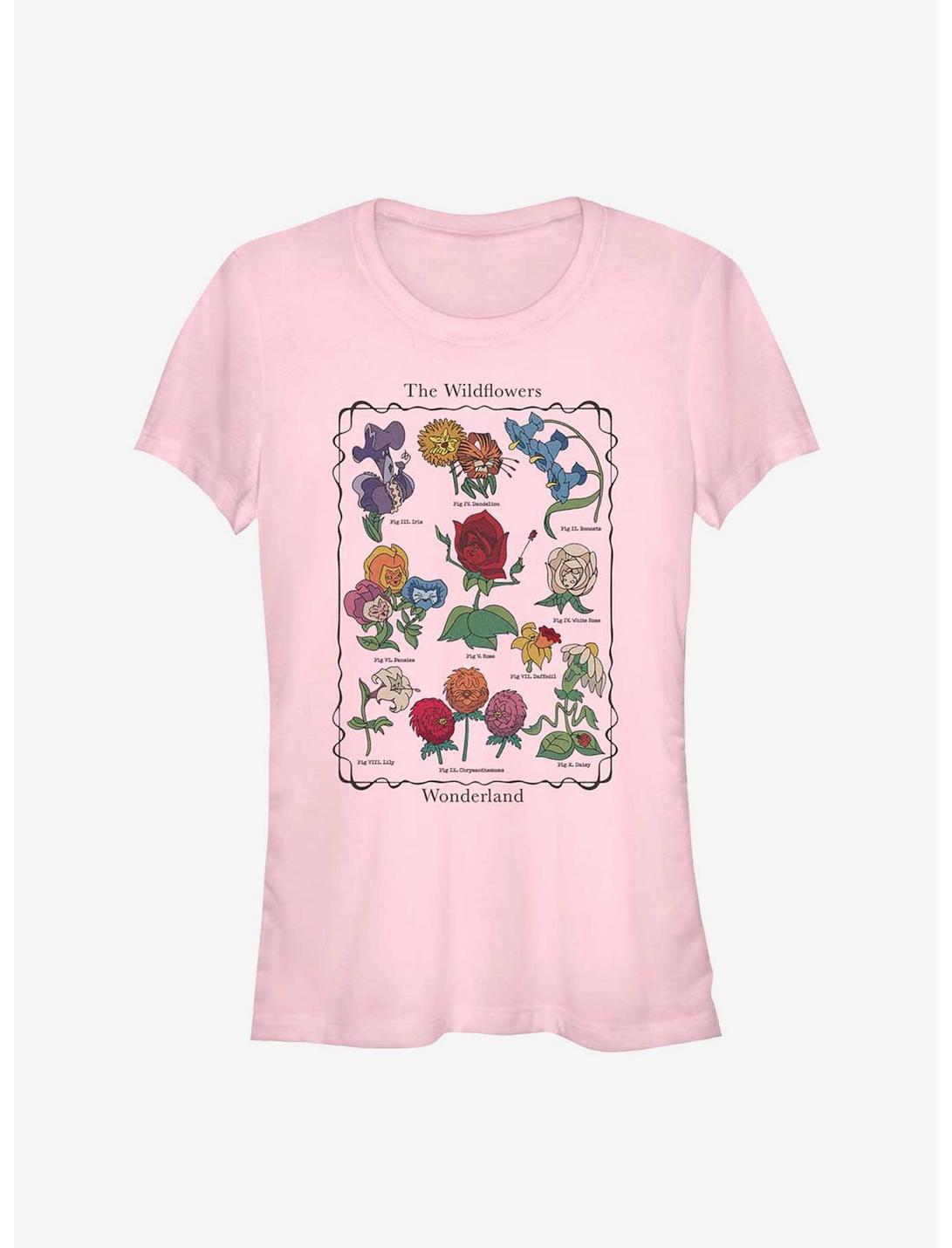 Disney Alice in Wonderland Wildflowers Chart Girls T-Shirt, LIGHT PINK, hi-res