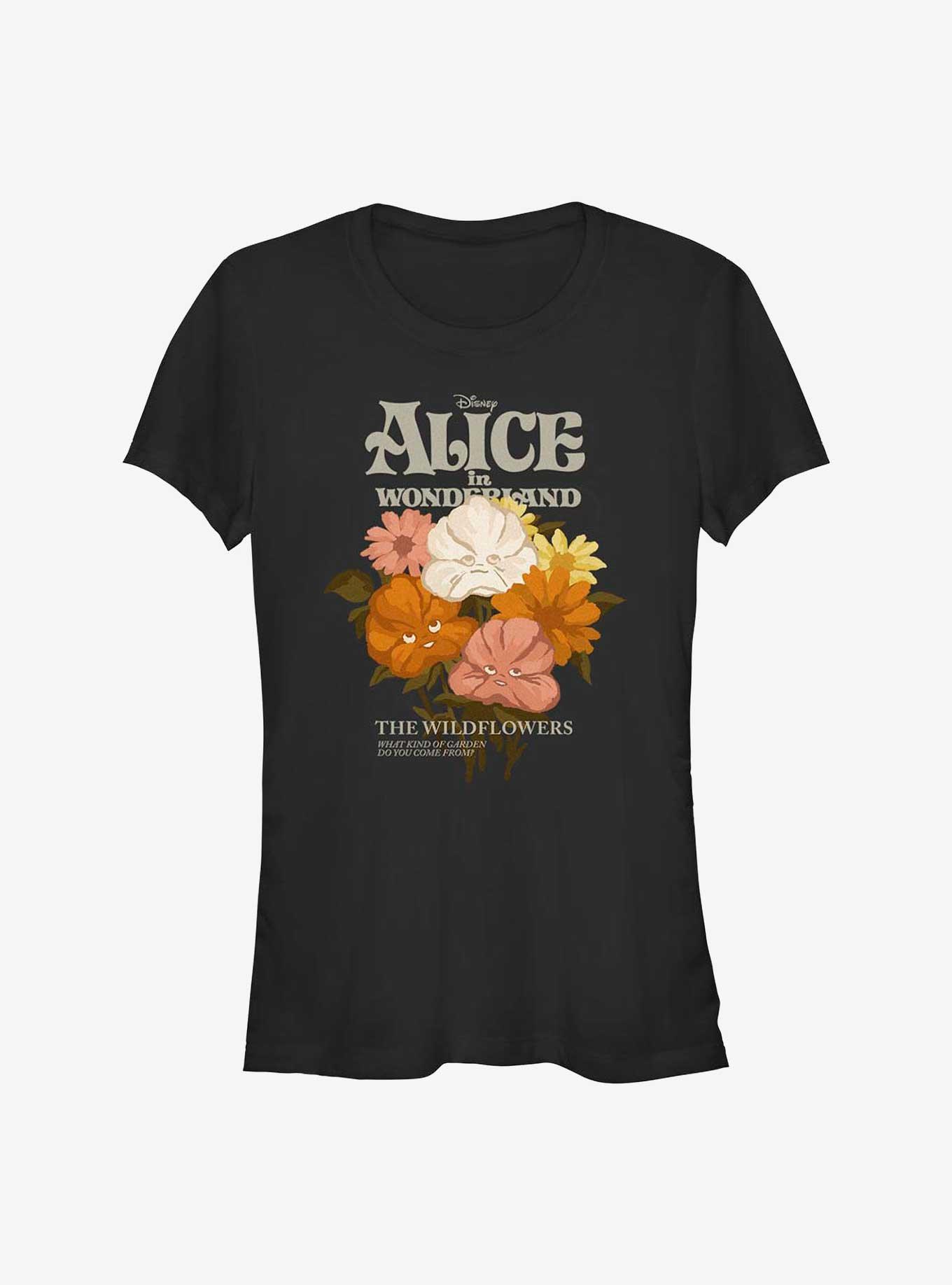 Disney Alice in Wonderland The Wildflowers Girls T-Shirt, BLACK, hi-res