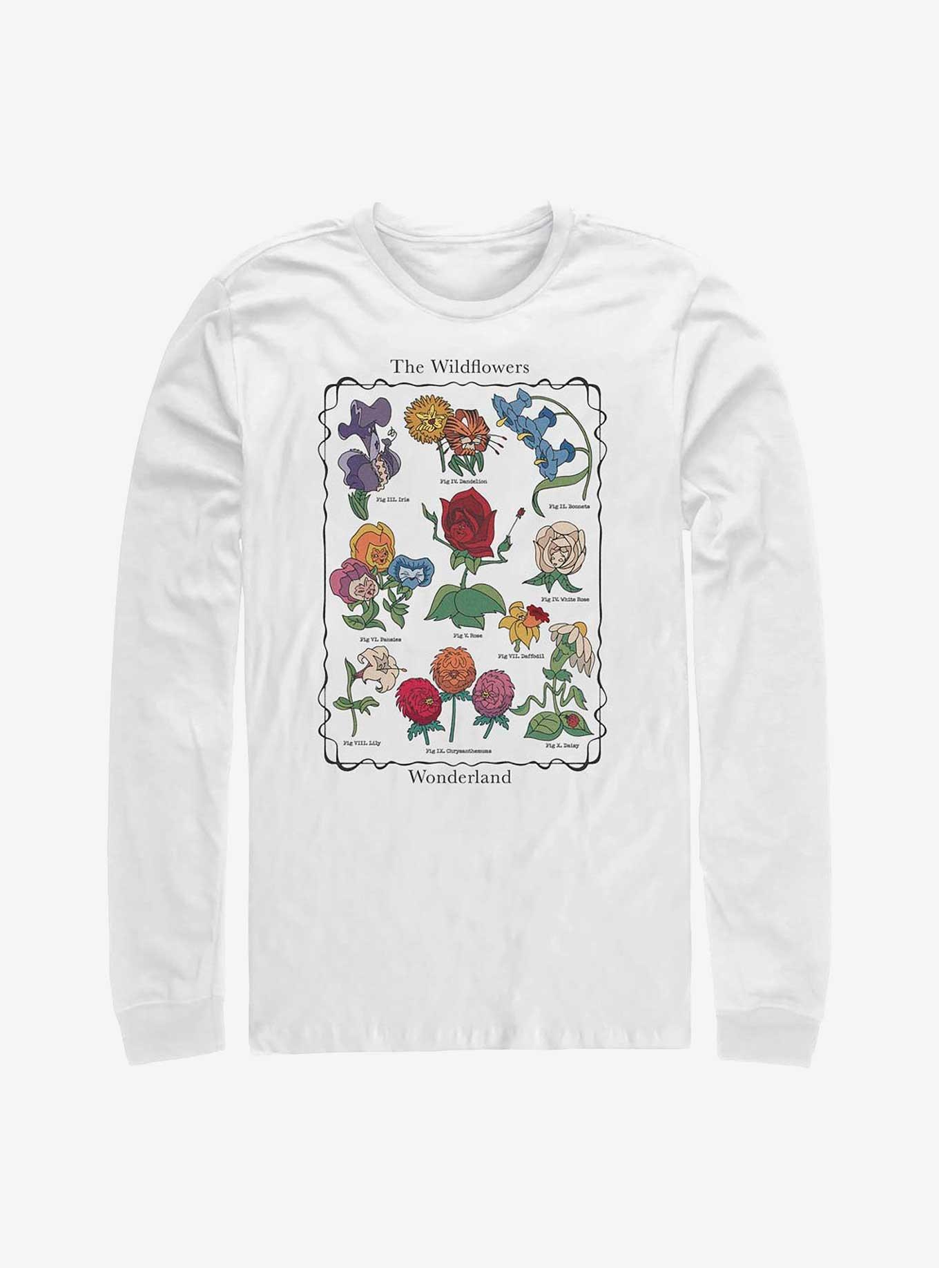 Disney Alice Wonderland Wildflowers Chart Long-Sleeve T-Shirt
