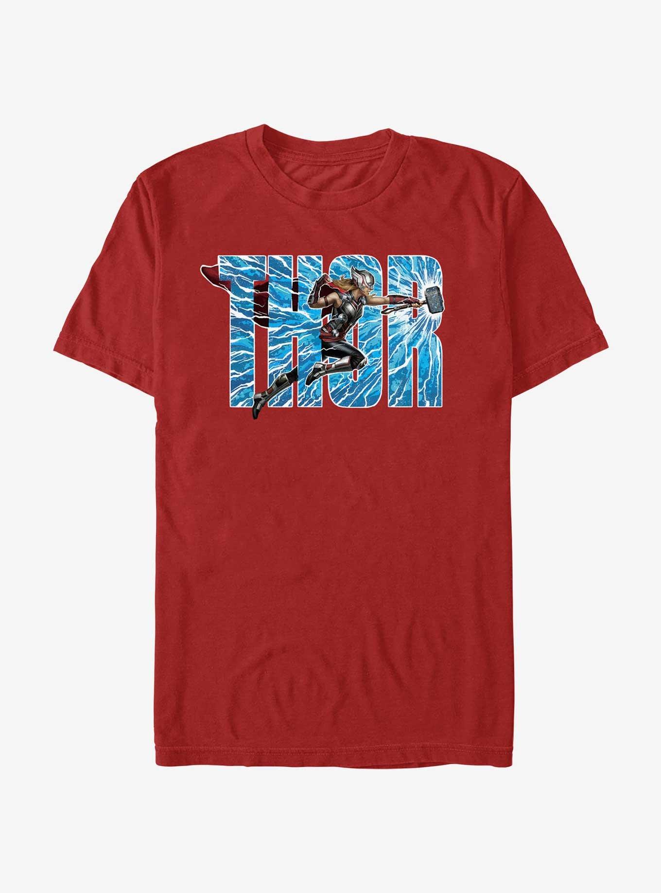 Marvel Thor: Love And Thunder Thor Lightning Letters T-Shirt, RED, hi-res