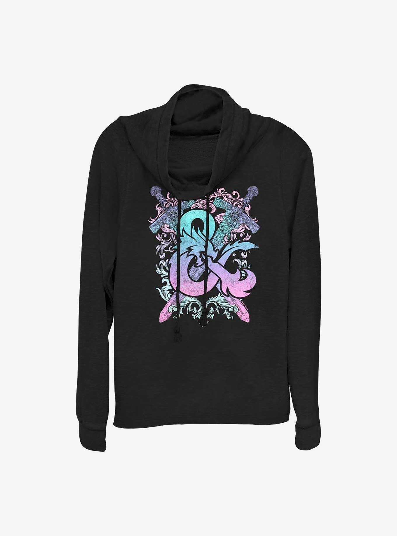 Dungeons and Dragons Pastel Logo Cowl Neck Long-Sleeve Top, , hi-res