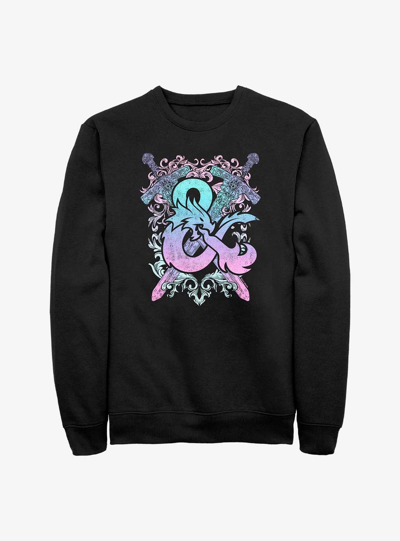 Dungeons and Dragons Pastel Logo Sweatshirt, BLACK, hi-res