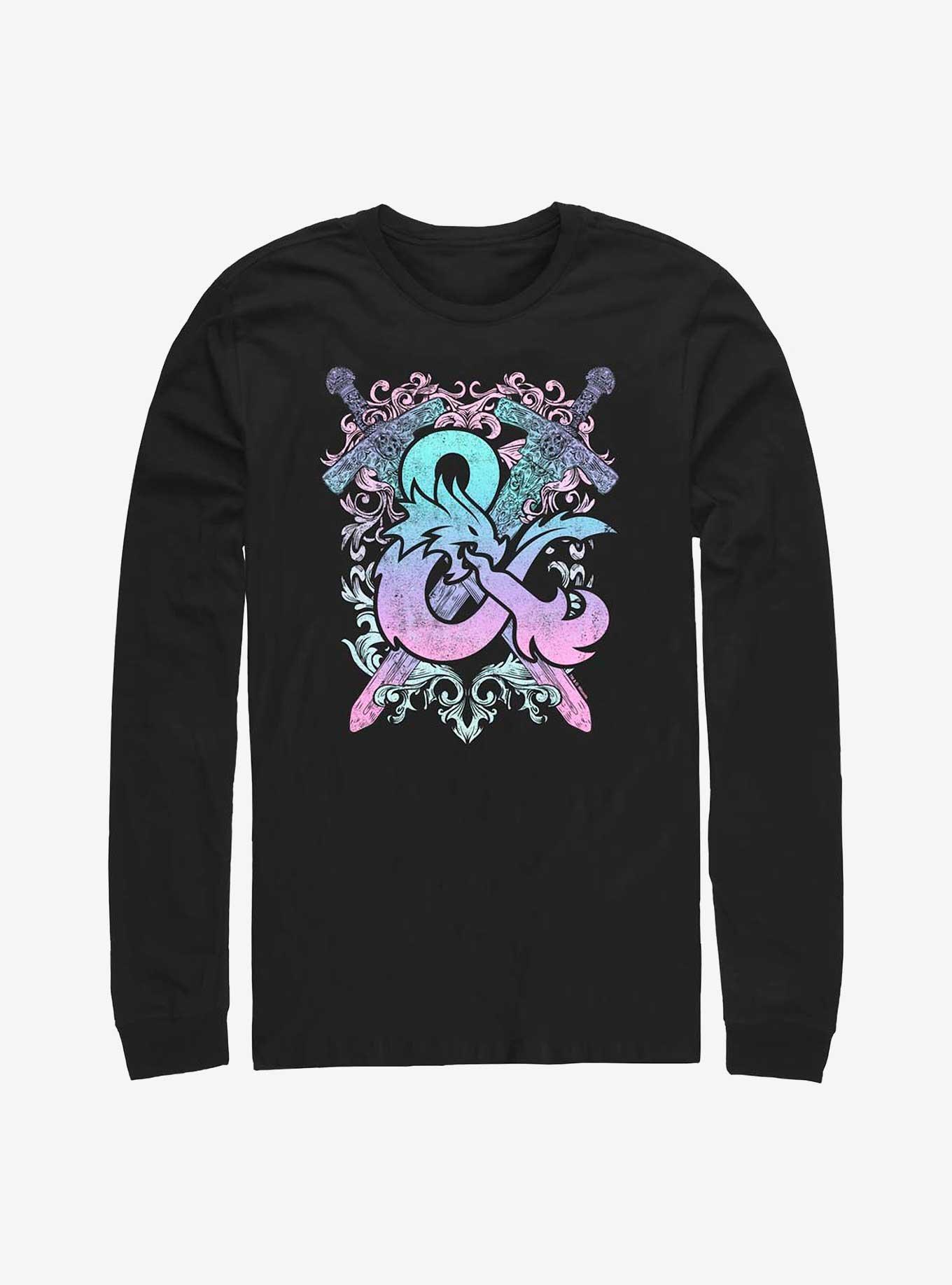 Dungeons and Dragons Pastel Logo Long-Sleeve T-Shirt, BLACK, hi-res