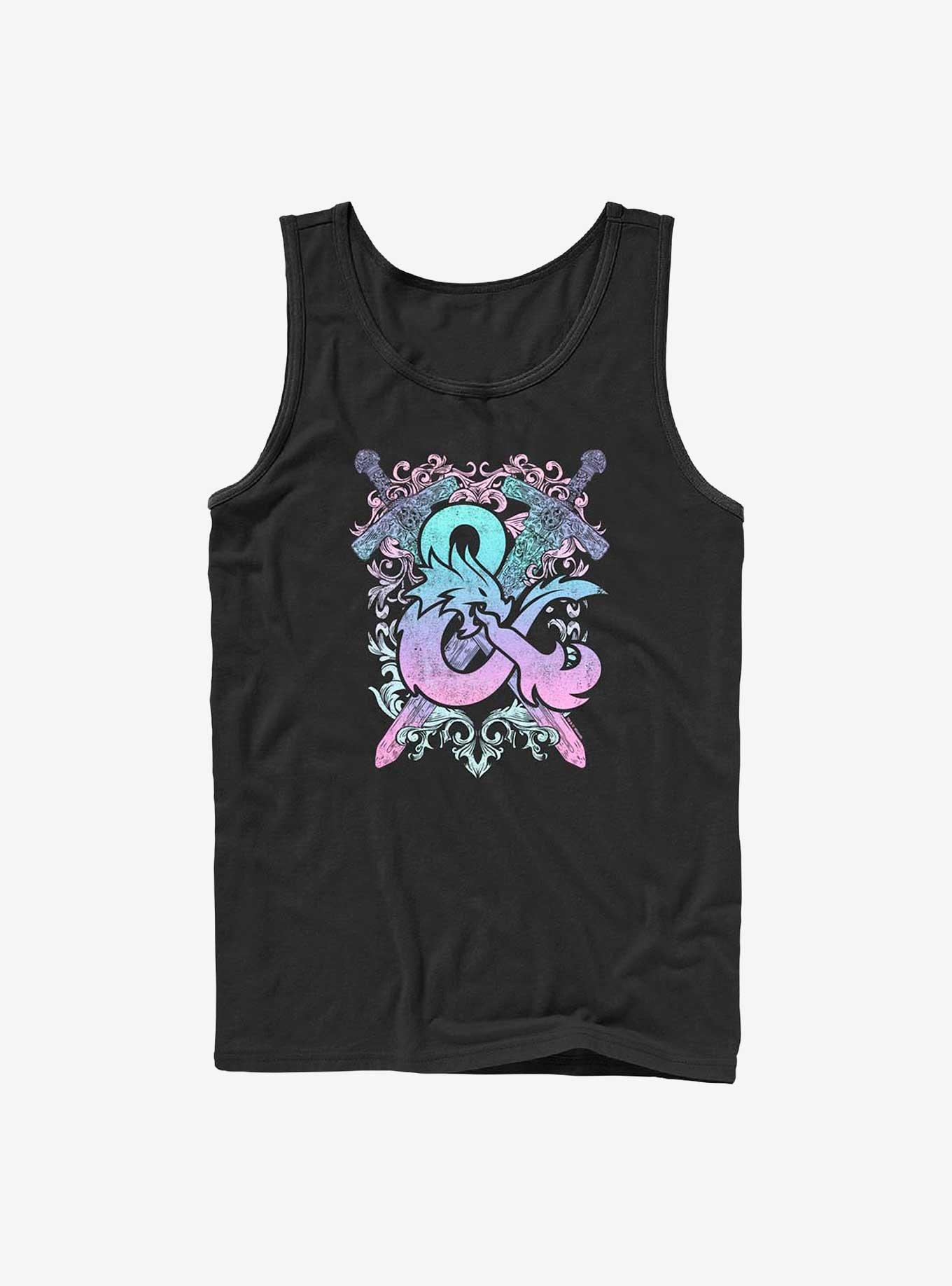 Dungeons and Dragons Pastel Logo Tank, BLACK, hi-res