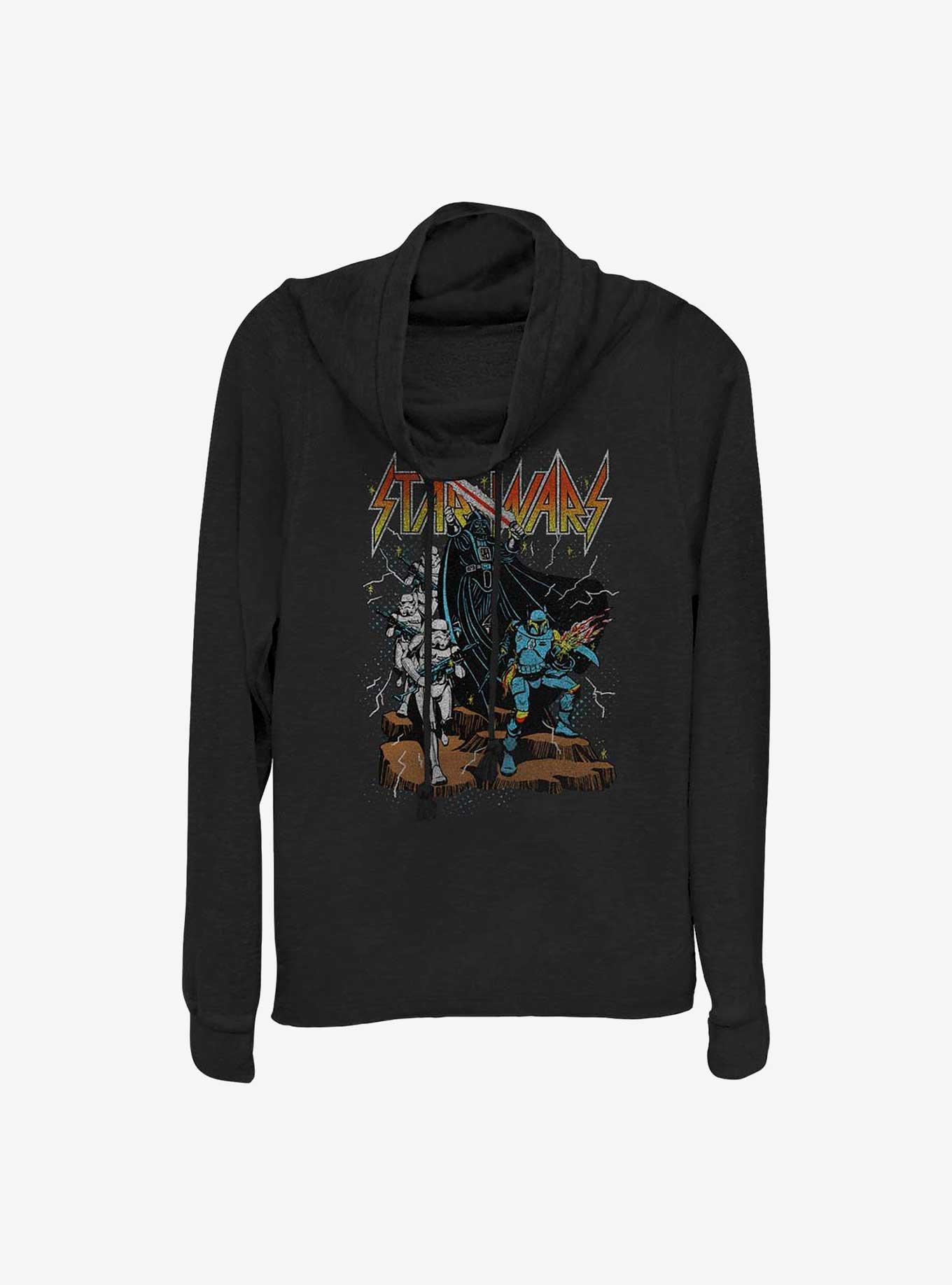 Star Wars Metal Wars Cowl Neck Long-Sleeve Top, BLACK, hi-res