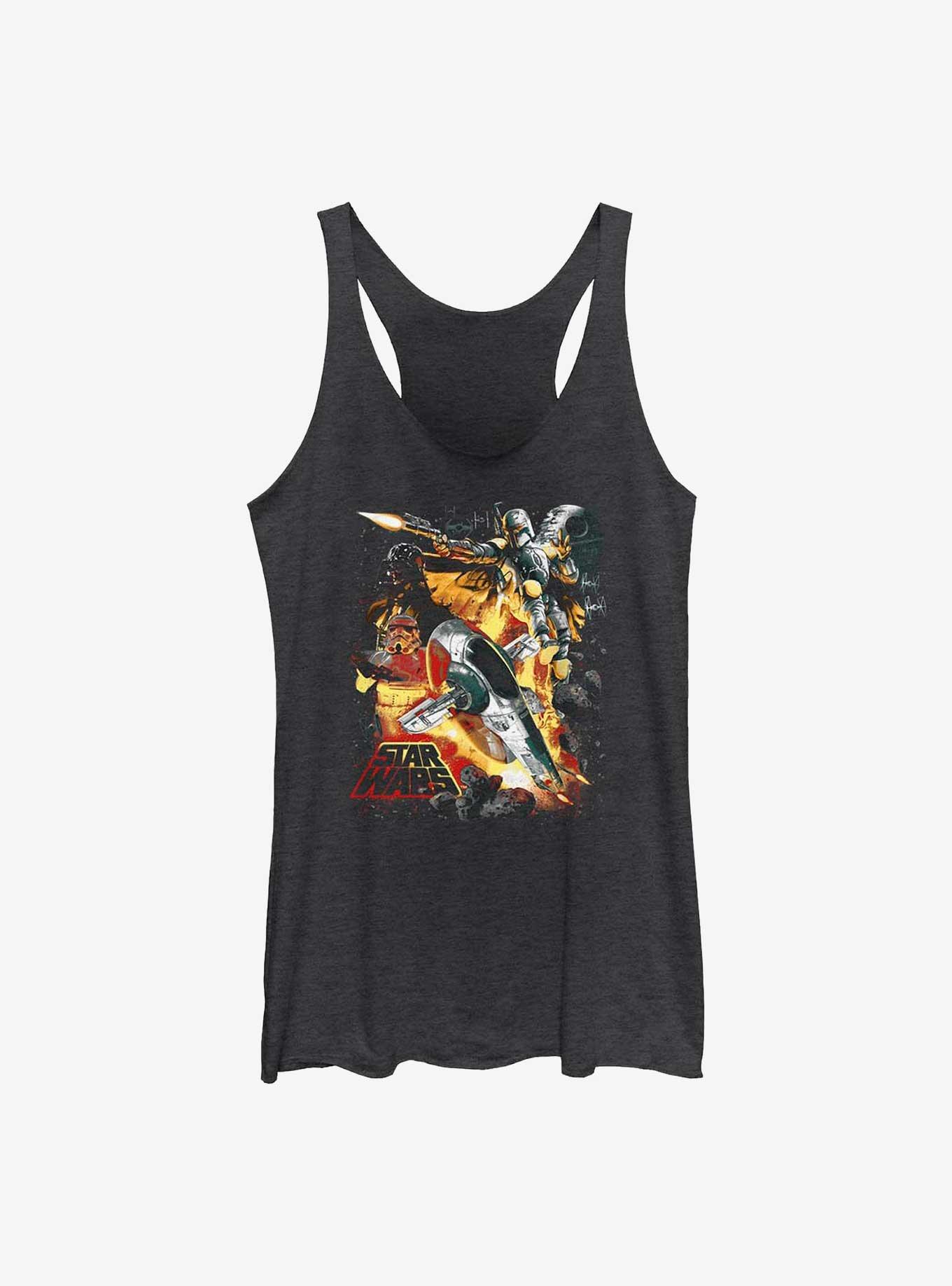 Star Wars Force Hunter Girls Tank, BLK HTR, hi-res