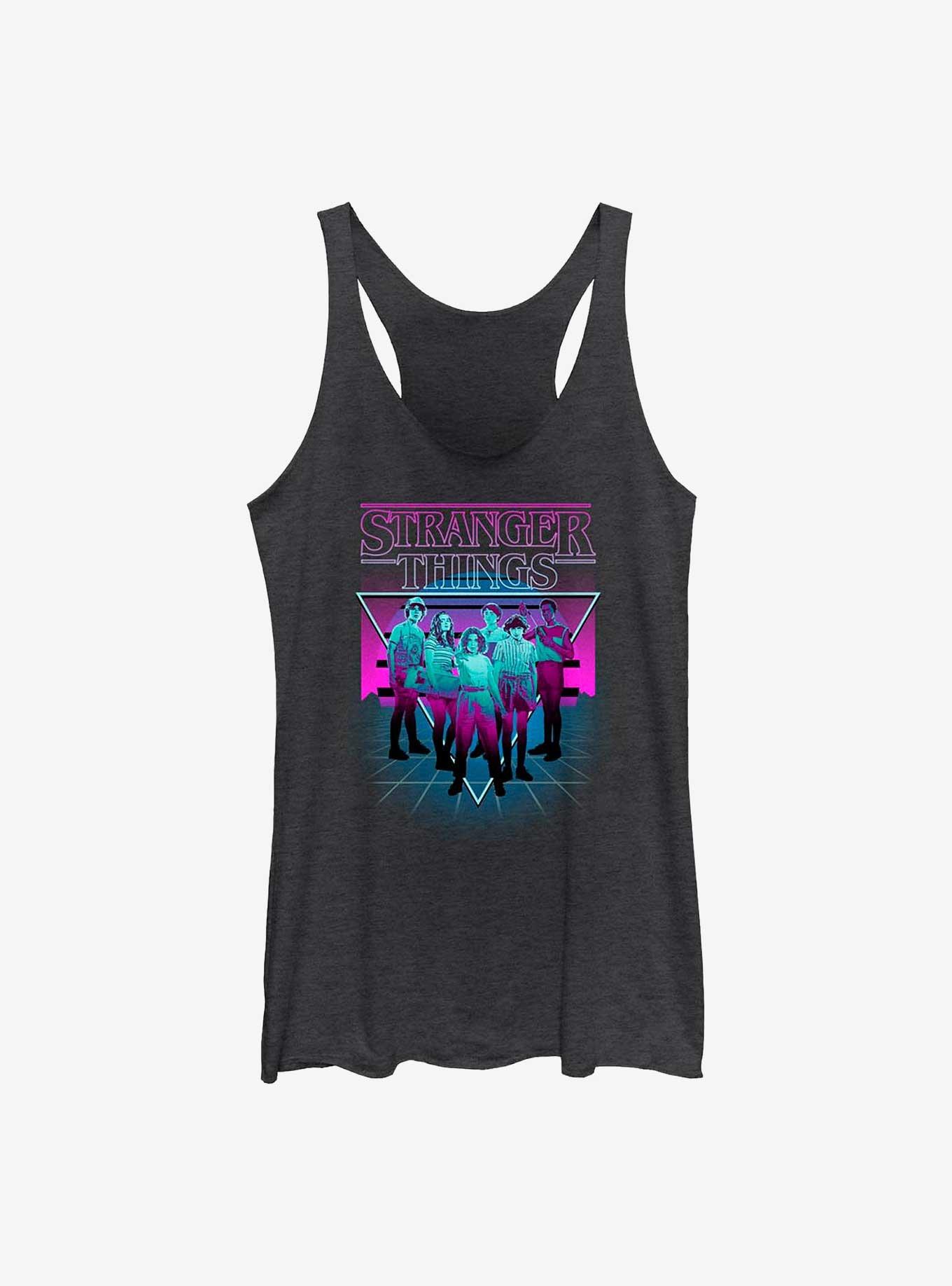 Stranger Things Neon Group Girls Tank, BLK HTR, hi-res