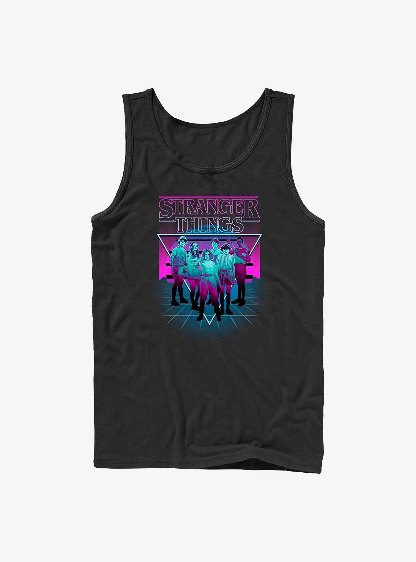 Stranger Things Neon Group Tank, BLACK, hi-res