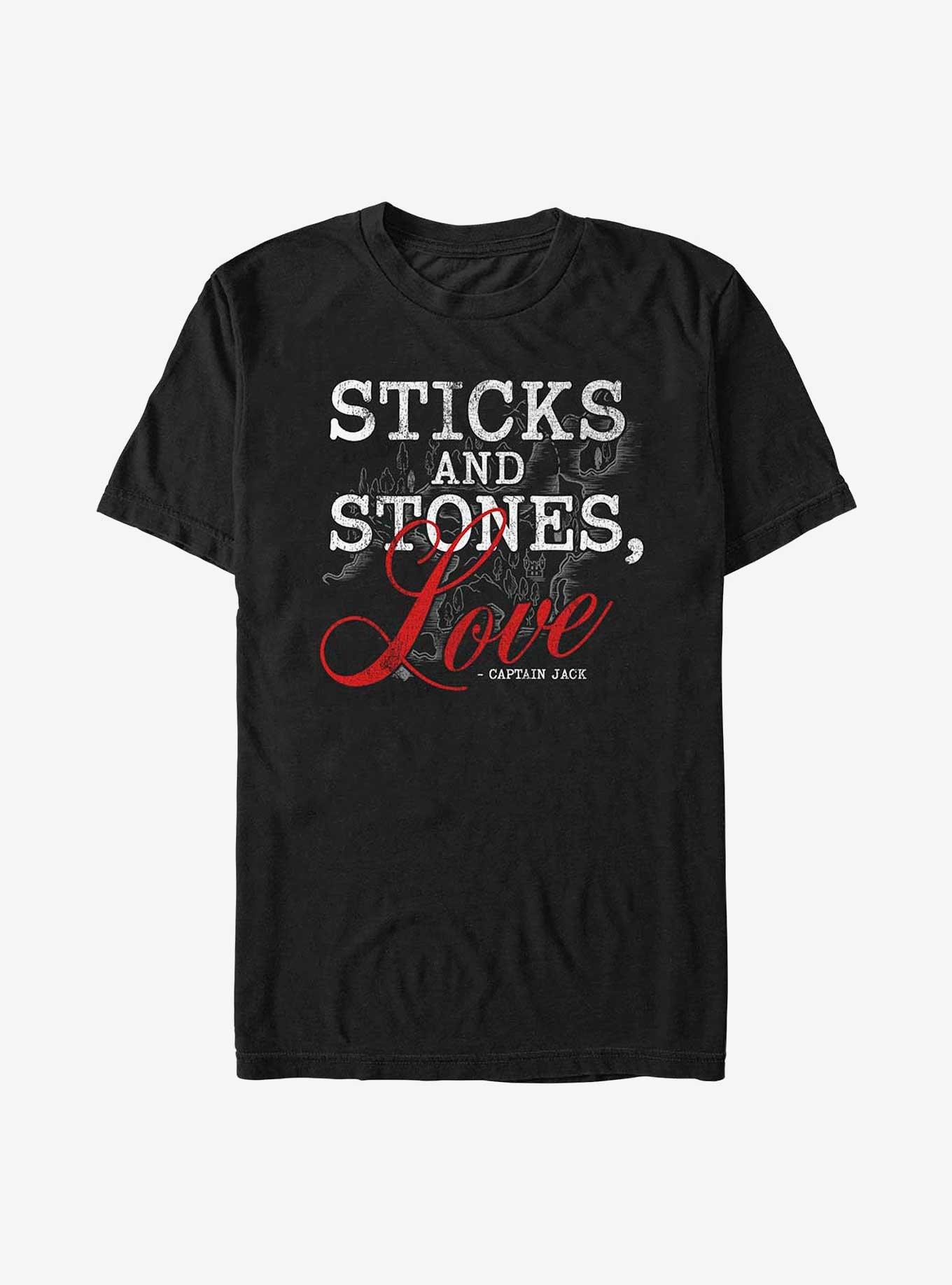 Disney Pirates of the Caribbean Sticks And Stones Love T-Shirt, BLACK, hi-res