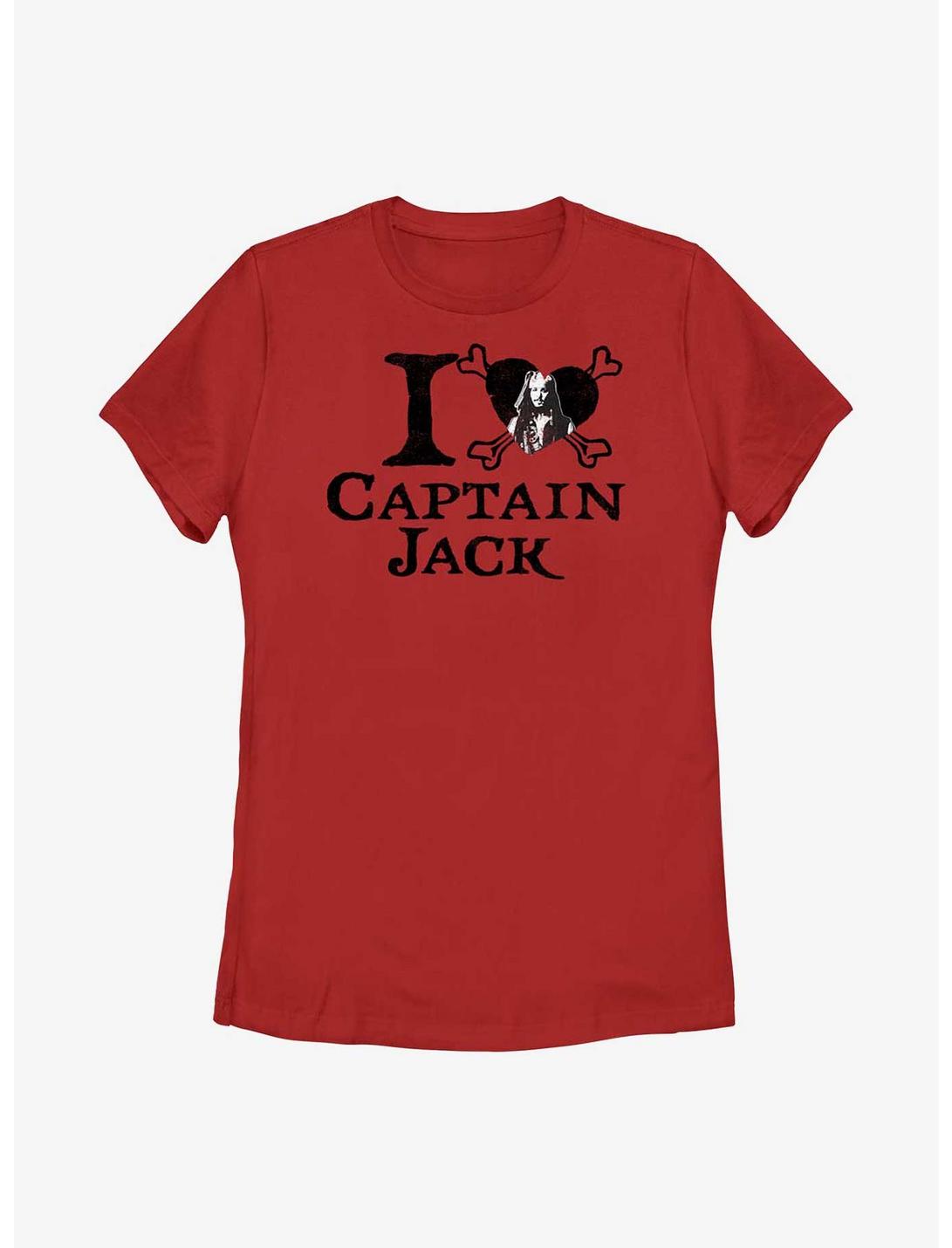 Disney Pirates of the Caribbean Captain Jack Love Womens T-Shirt, RED, hi-res