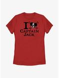 Disney Pirates of the Caribbean Captain Jack Love Womens T-Shirt, RED, hi-res