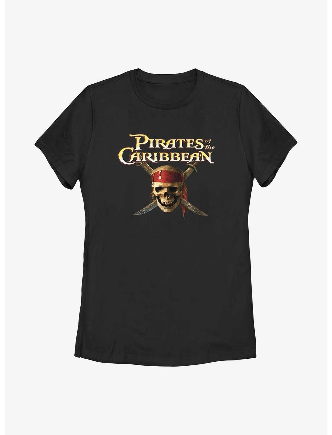 Disney Pirates of the Caribbean Skull Cross Womens T-Shirt, BLACK, hi-res