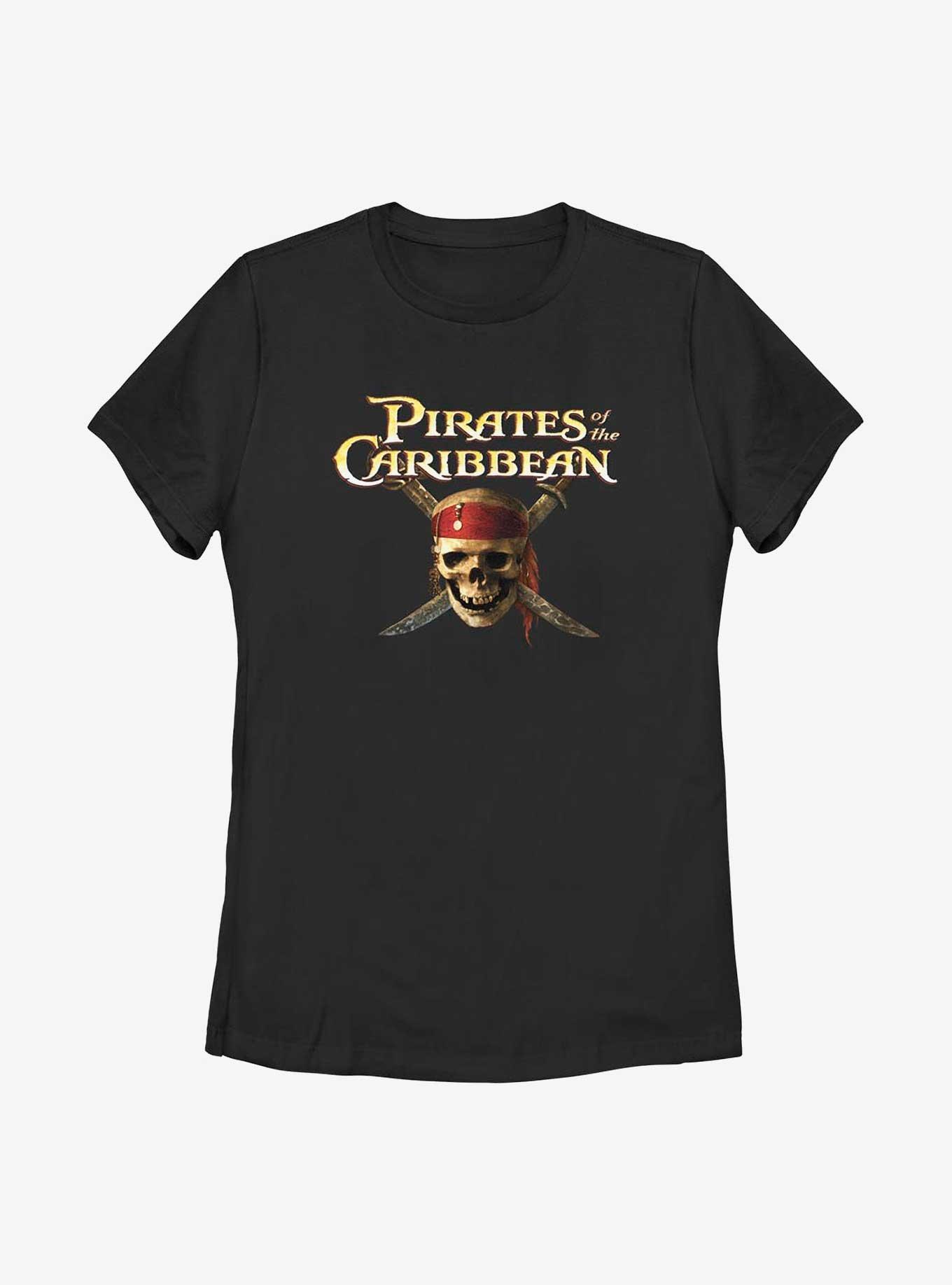Disney Pirates of the Caribbean Skull Cross Womens T-Shirt, BLACK, hi-res