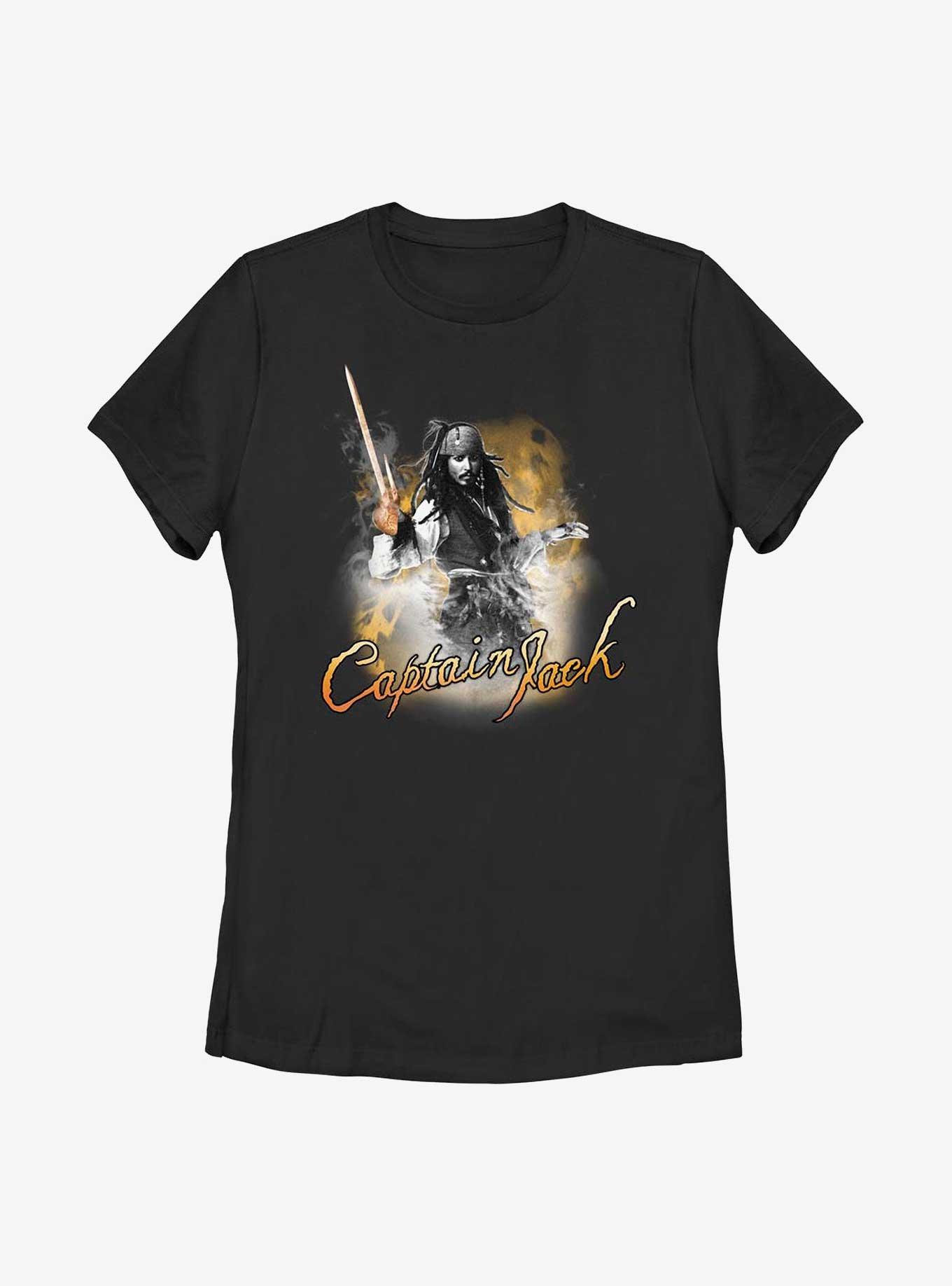 Disney Pirates of the Caribbean Captain Jack Poster Womens T-Shirt, BLACK, hi-res