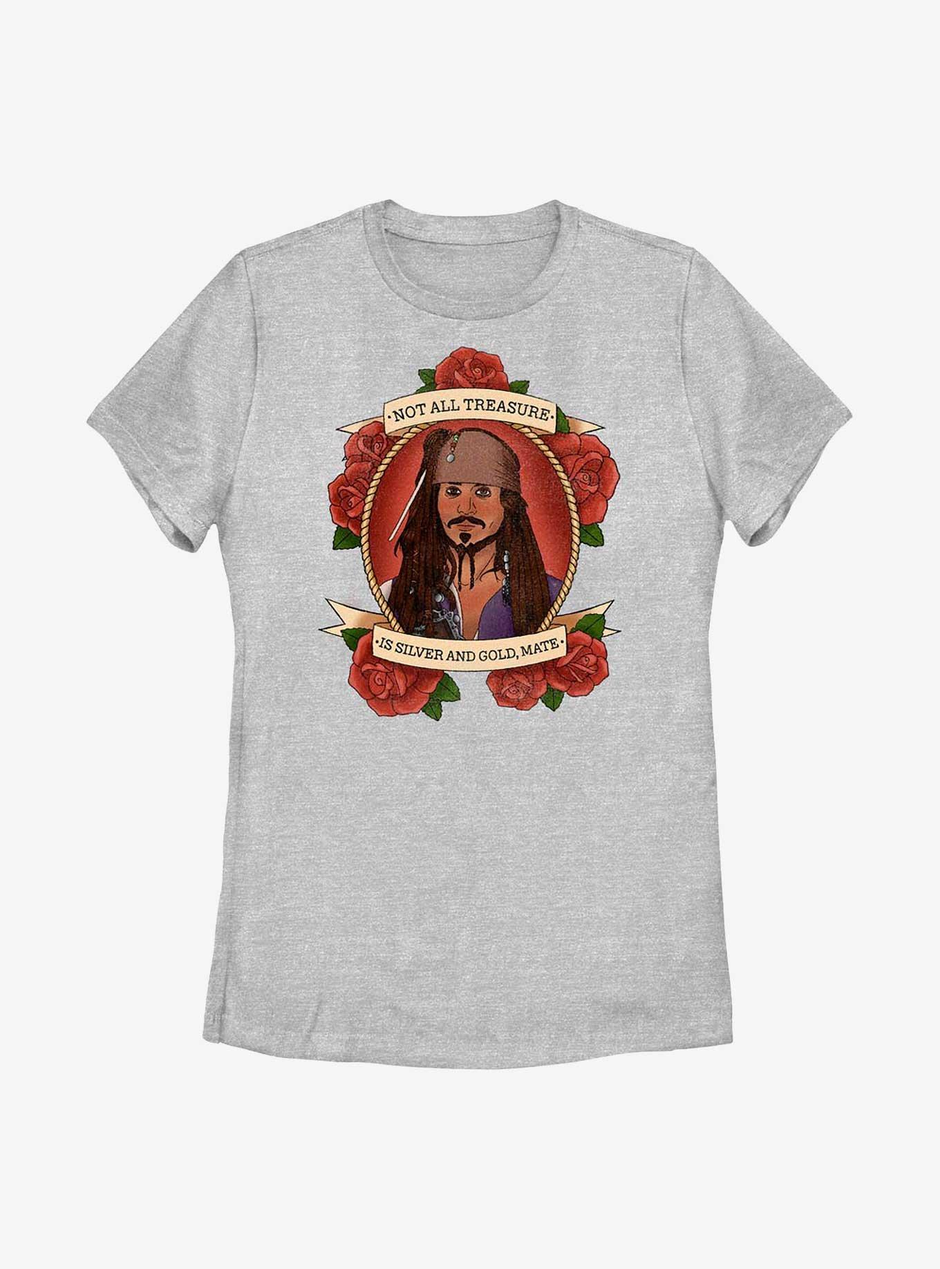 Disney Pirates of the Caribbean Silver And Gold Mate Womens T-Shirt, ATH HTR, hi-res