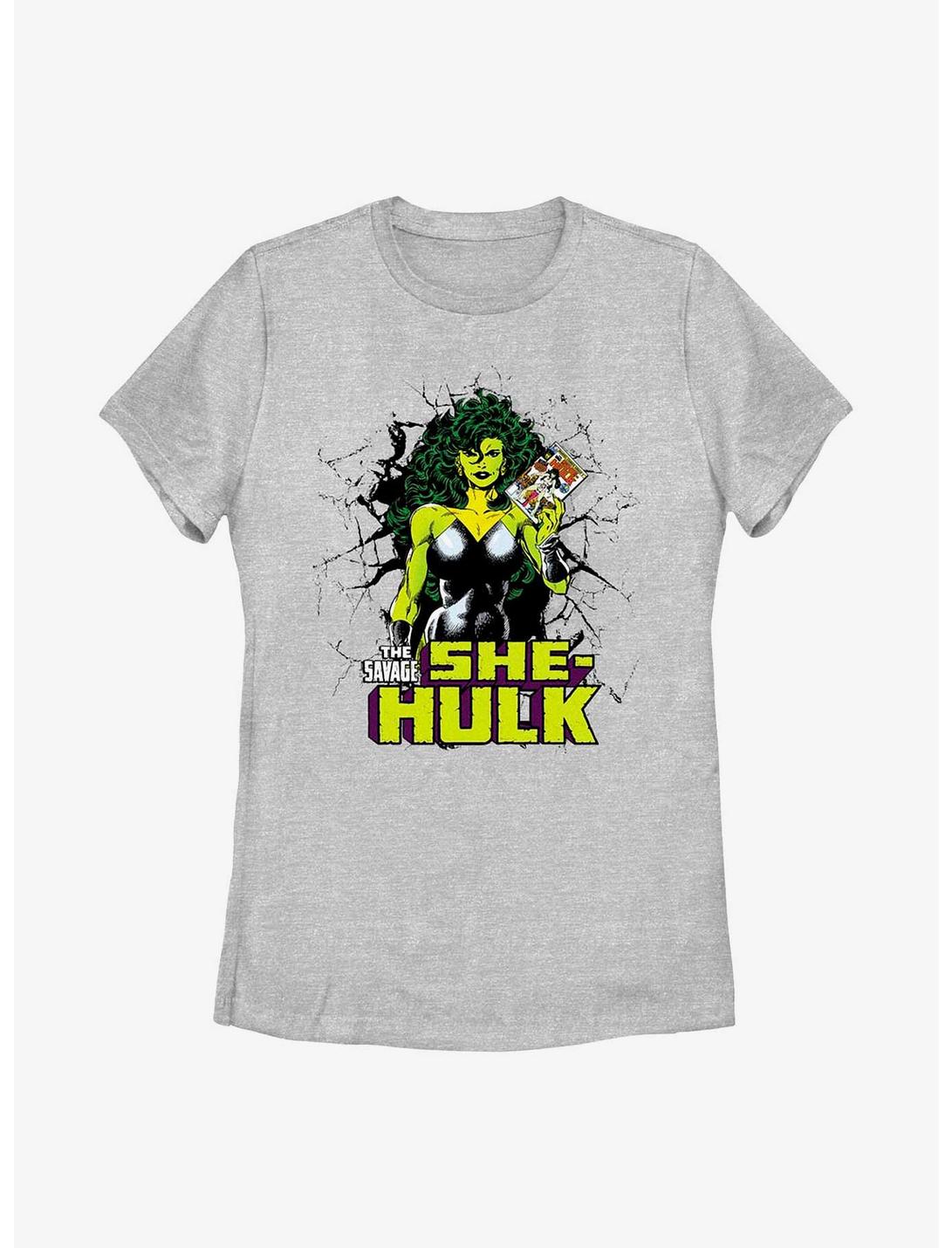 Marvel She-Hulk Holding Comic Womens T-Shirt, ATH HTR, hi-res