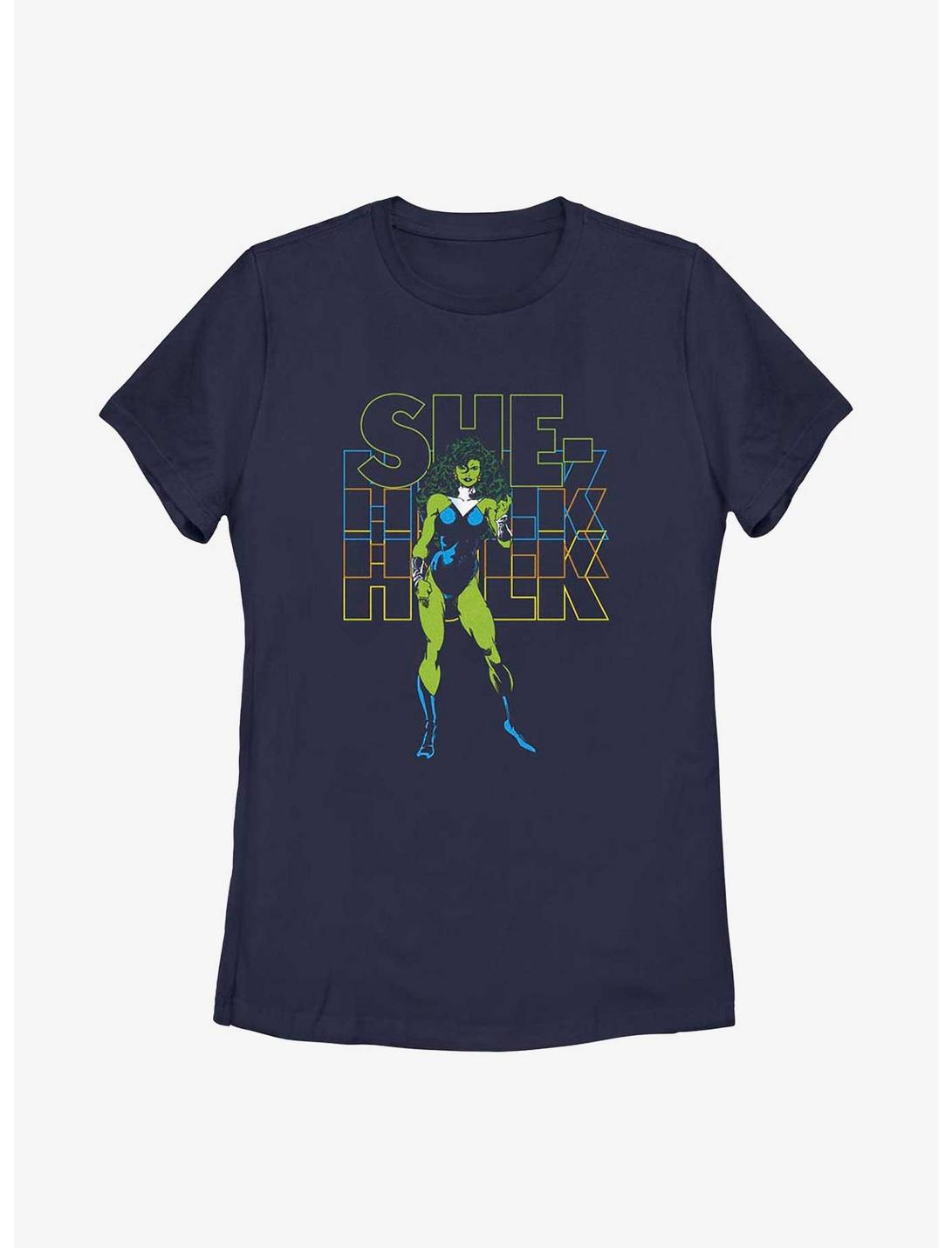 Marvel She-Hulk Name Stack Womens T-Shirt, NAVY, hi-res
