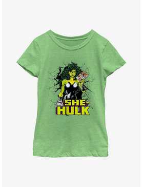 Marvel She-Hulk Holding Comic Youth Girls T-Shirt, , hi-res