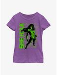 Marvel She-Hulk Green Sensation Youth Girls T-Shirt, PURPLE BERRY, hi-res