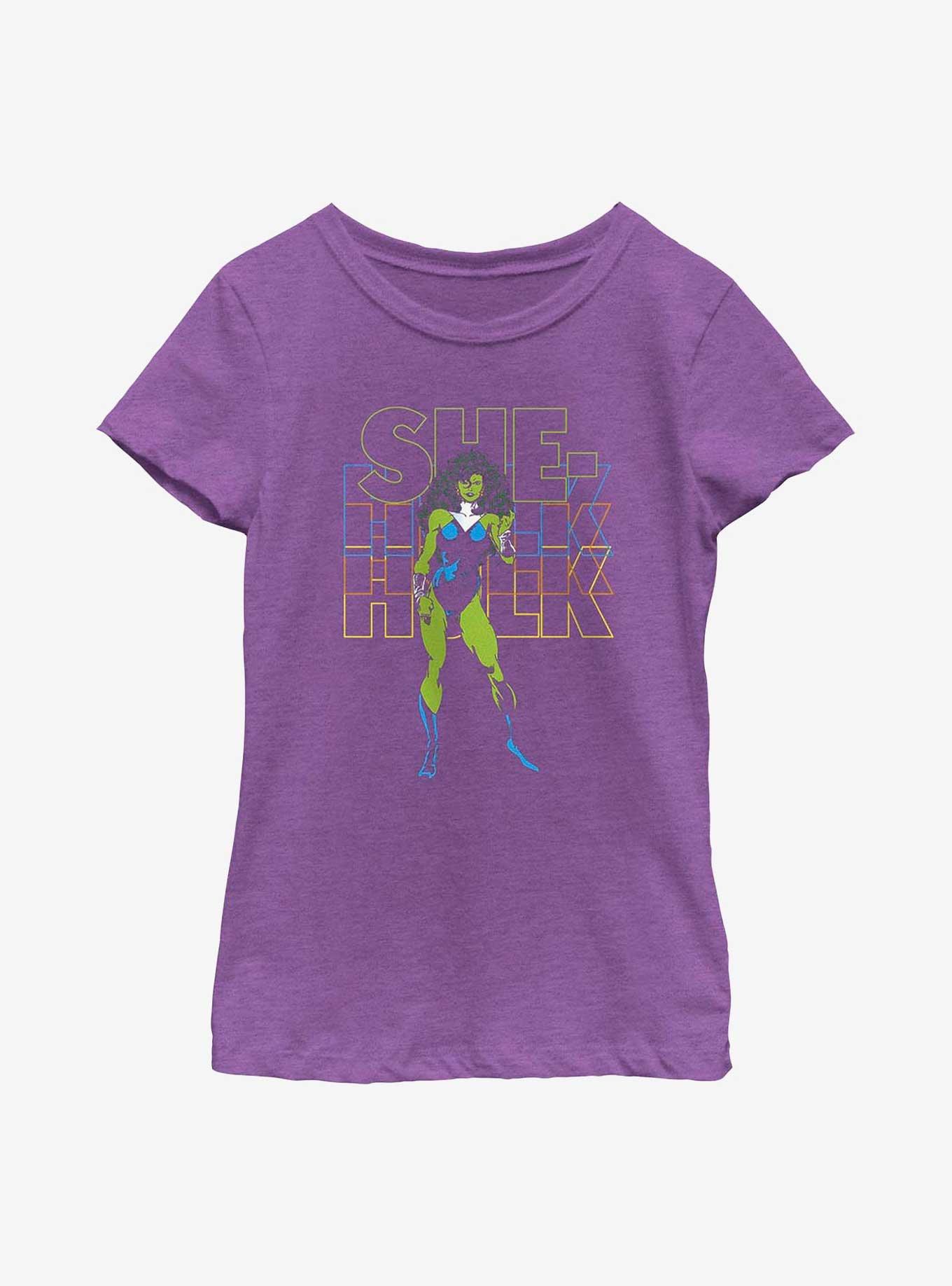 Marvel She-Hulk Name Stack Youth Girls T-Shirt, PURPLE BERRY, hi-res