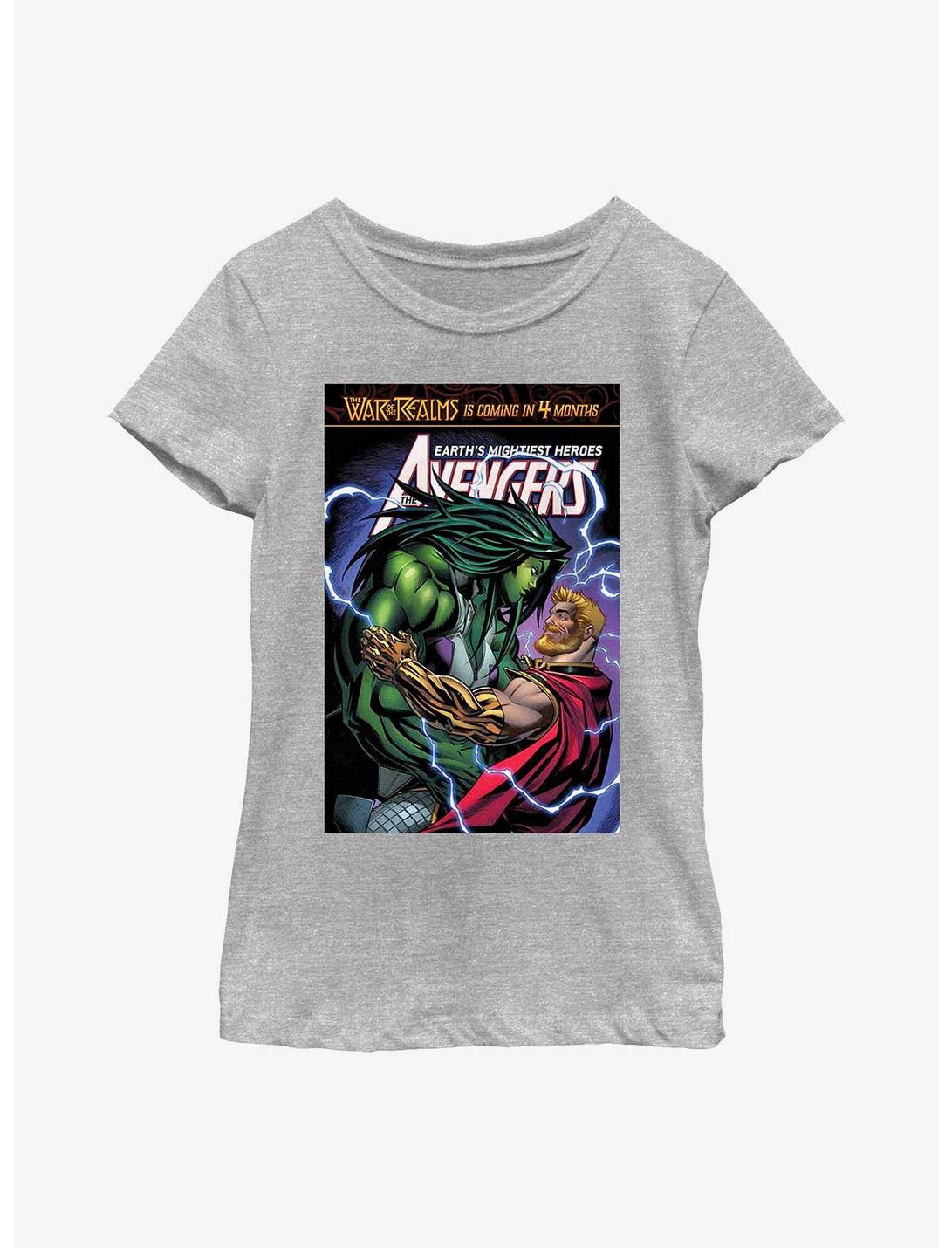 Marvel She-Hulk Avengers Comic Youth Girls T-Shirt, ATH HTR, hi-res