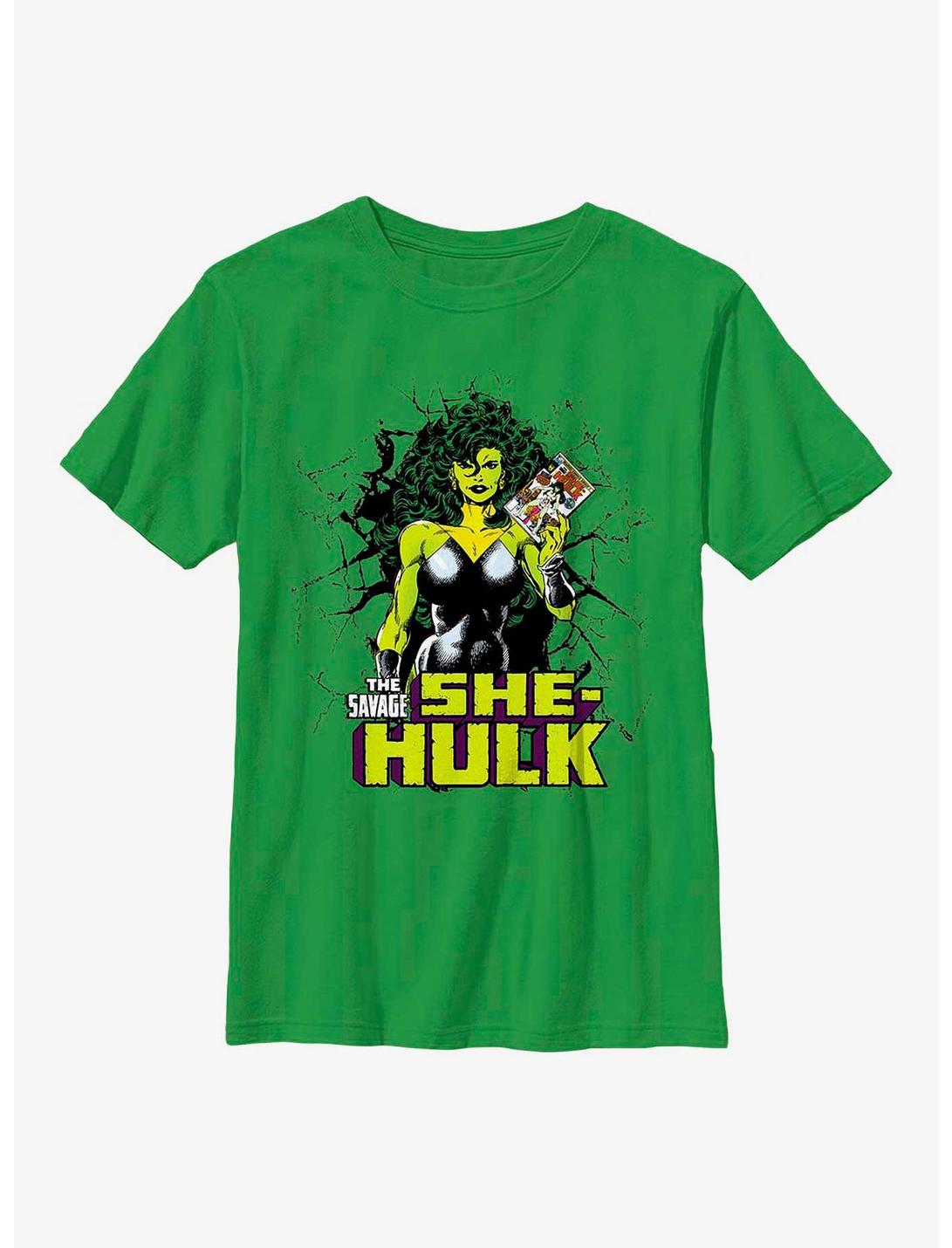 Marvel She-Hulk Holding Comic Youth T-Shirt, KELLY, hi-res