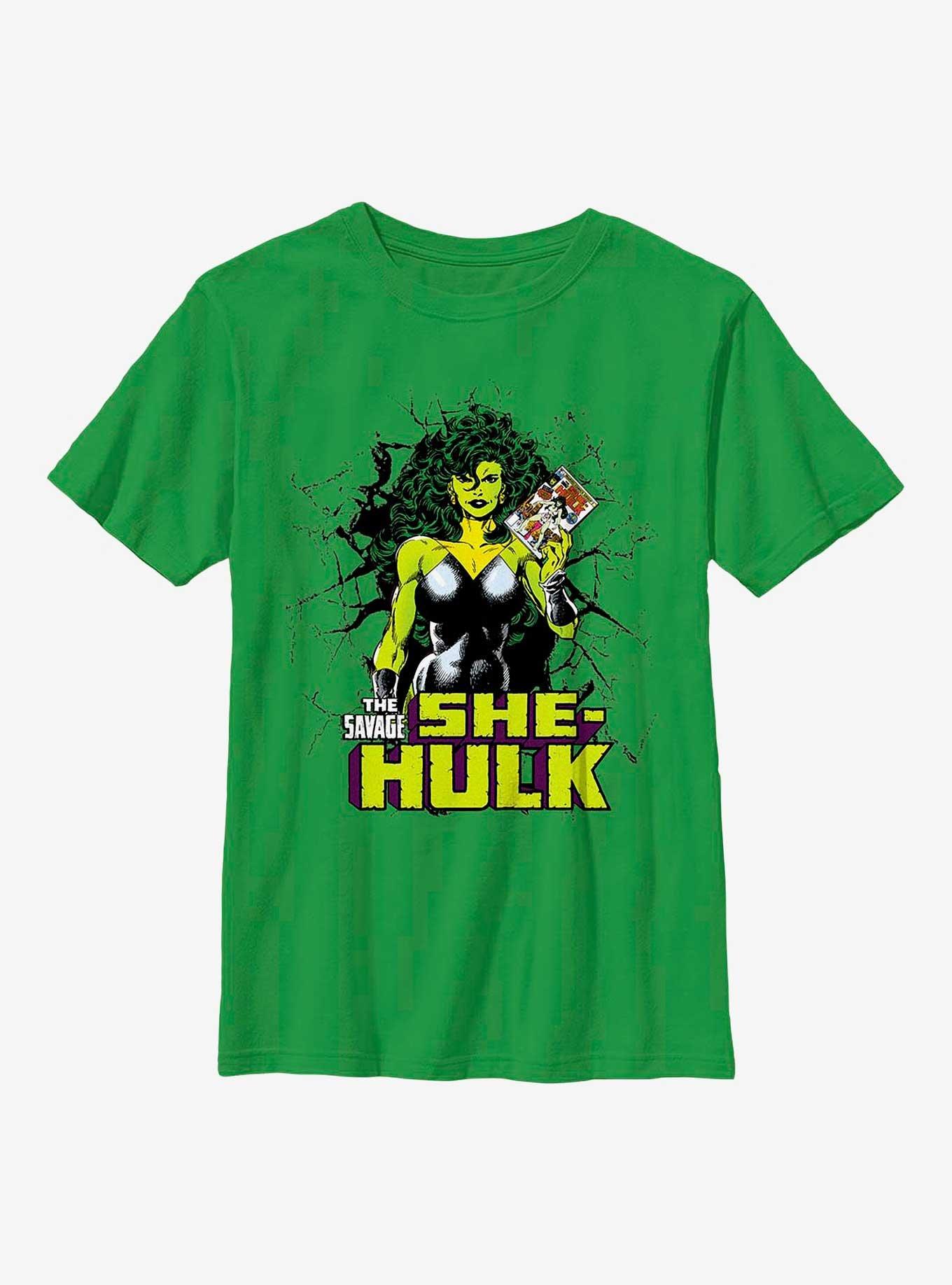 Marvel She-Hulk Holding Comic Youth T-Shirt, , hi-res