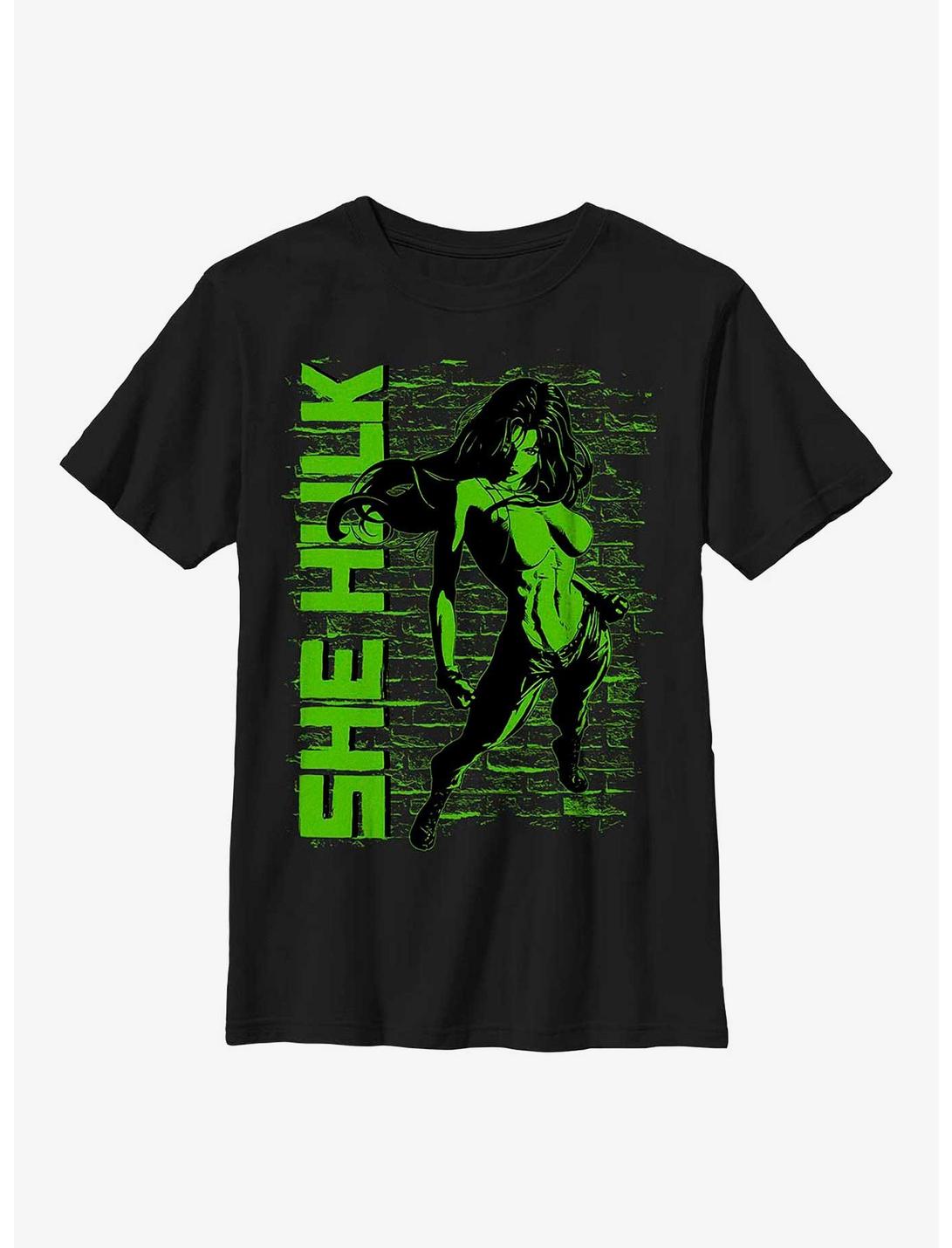 Marvel She-Hulk Green Sensation Youth T-Shirt, BLACK, hi-res