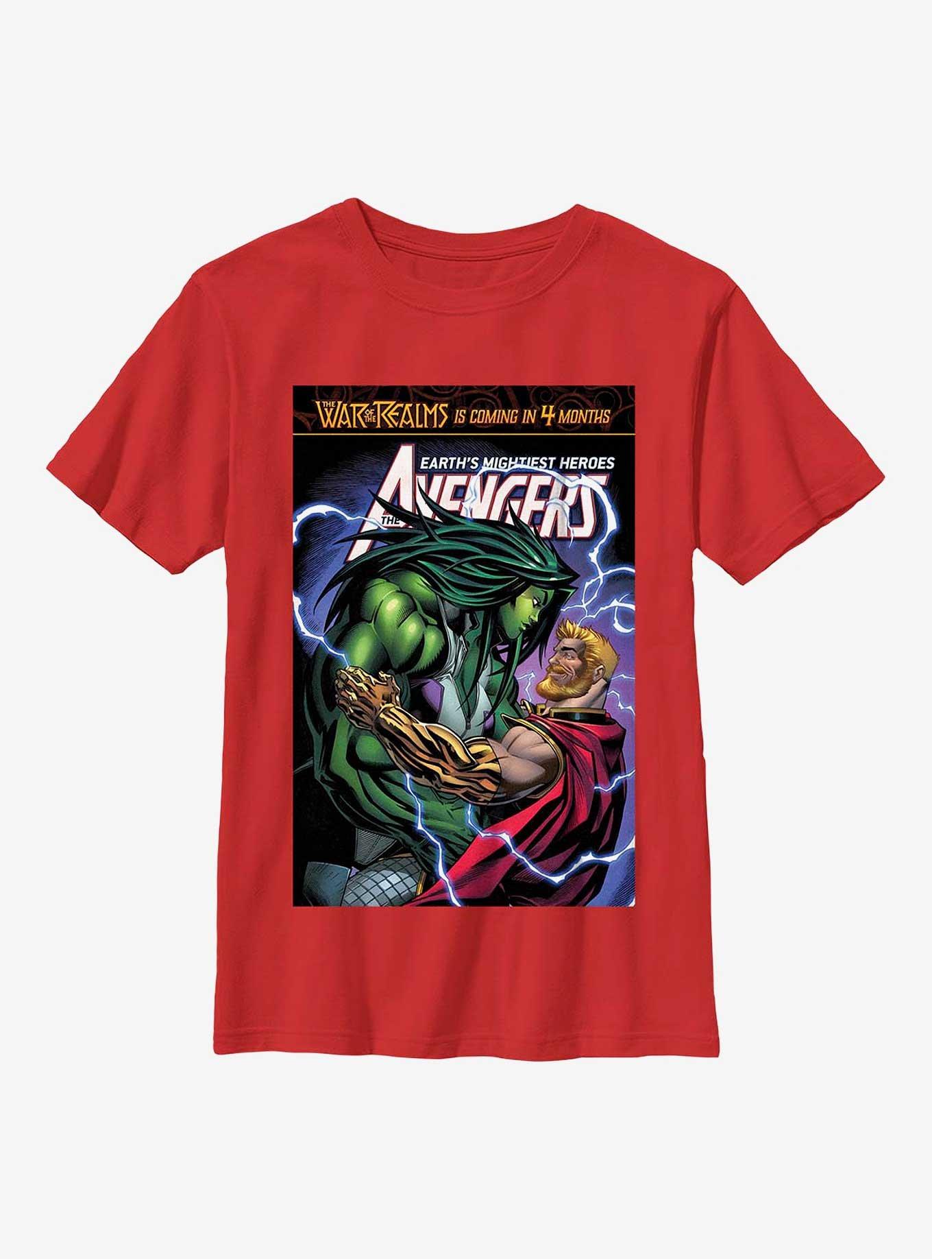 Marvel She-Hulk Avengers Comic Youth T-Shirt, RED, hi-res