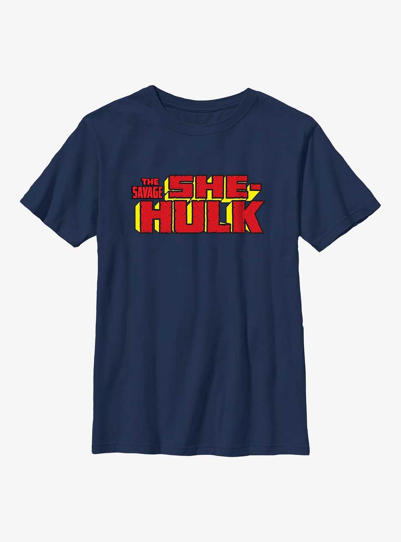 Marvel She-Hulk Logo Youth T-Shirt, NAVY, hi-res