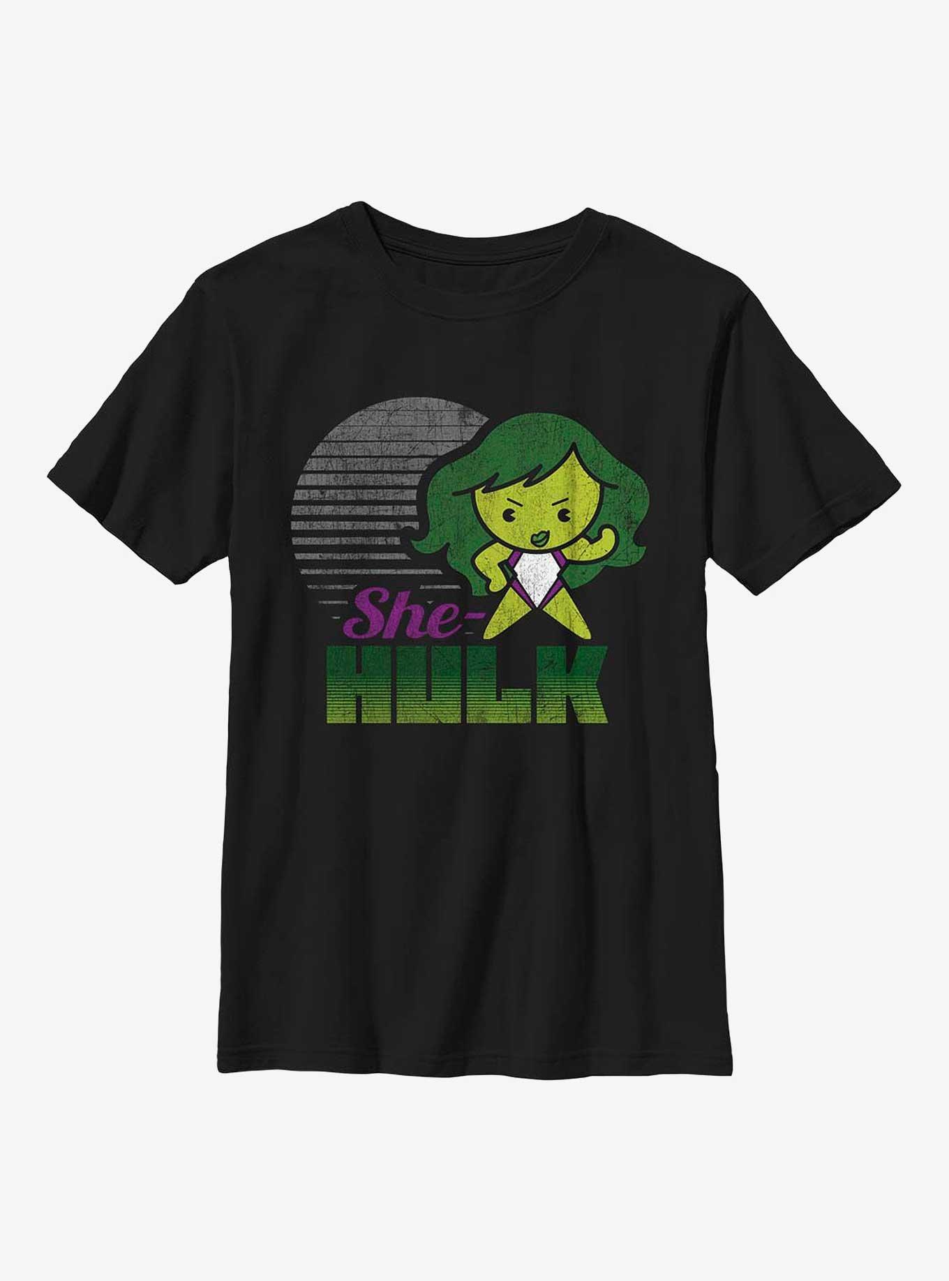 Marvel She-Hulk Kawaii Youth T-Shirt, BLACK, hi-res